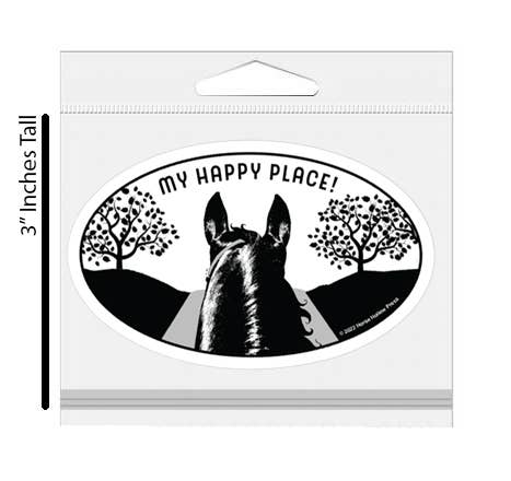 Horse Sticker Waterproof 3" | Happy Place | Cello Sleeved