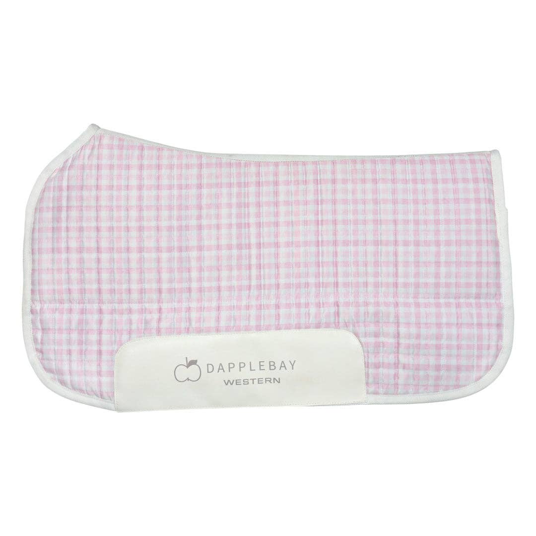Dapplebay Gingham Western Saddle Pad-Pink/White