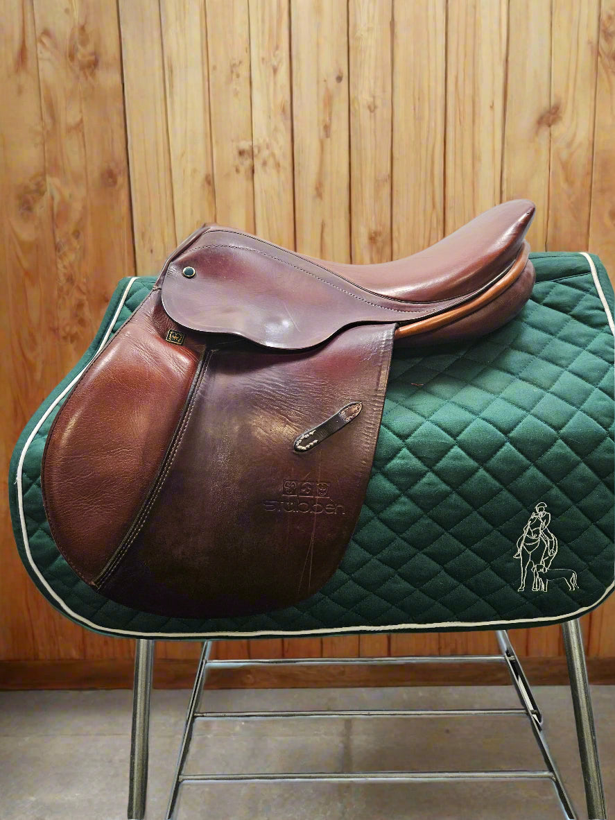 Saddle - English H/J 15.5" Stubben Edelweiss, wide tree 32cm