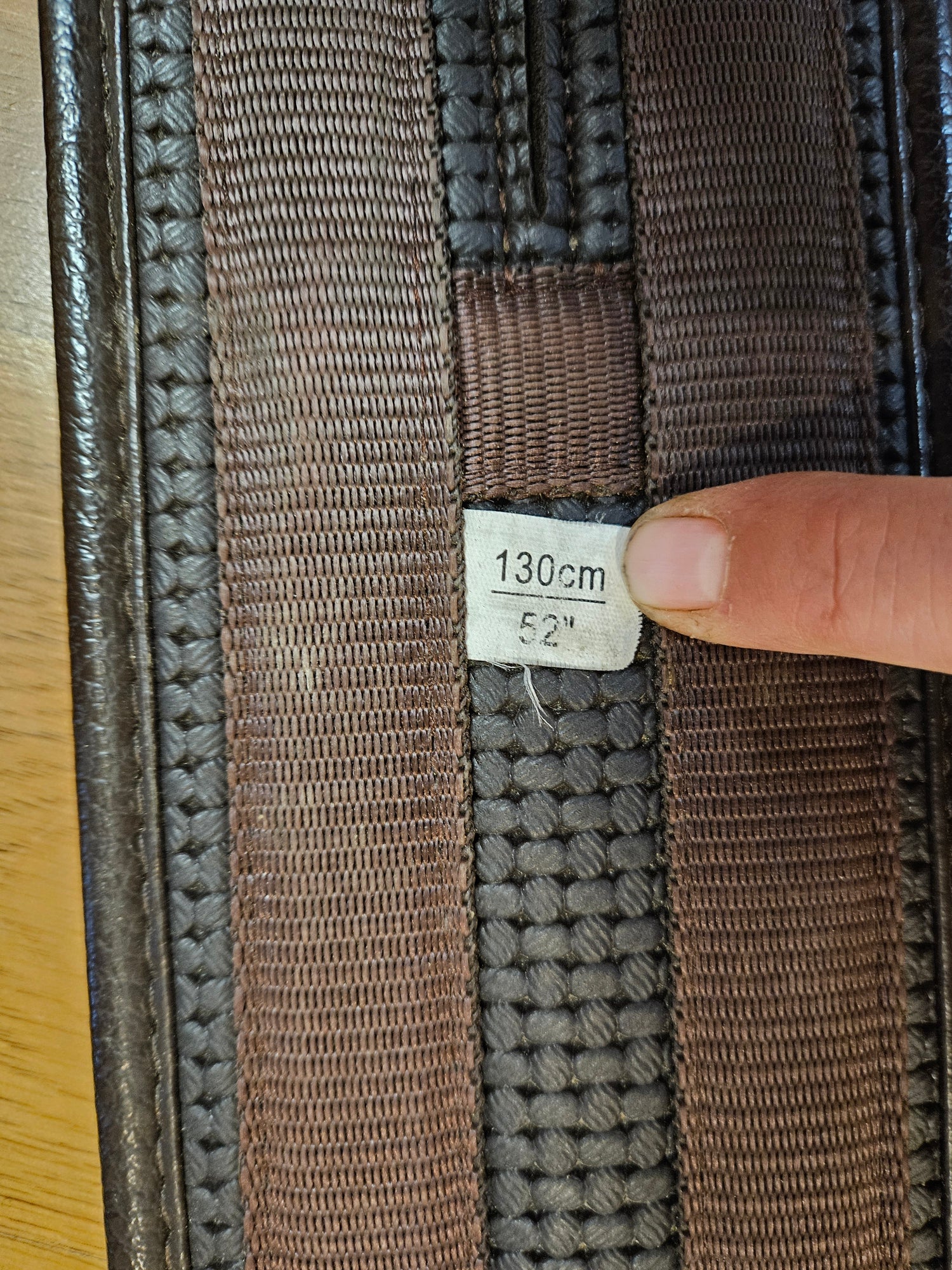 English girths - brown synthetic cutback