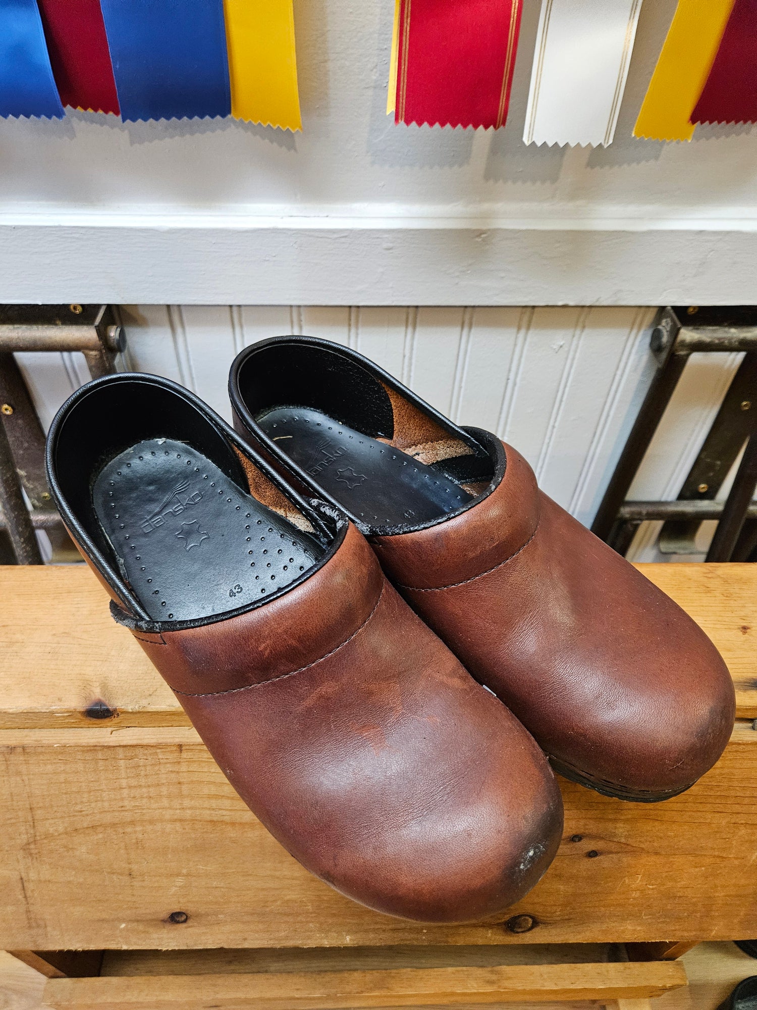 Dansko and assorted barn clogs & slip-ons, size 43 (Mens 9-10/ W 11-12)