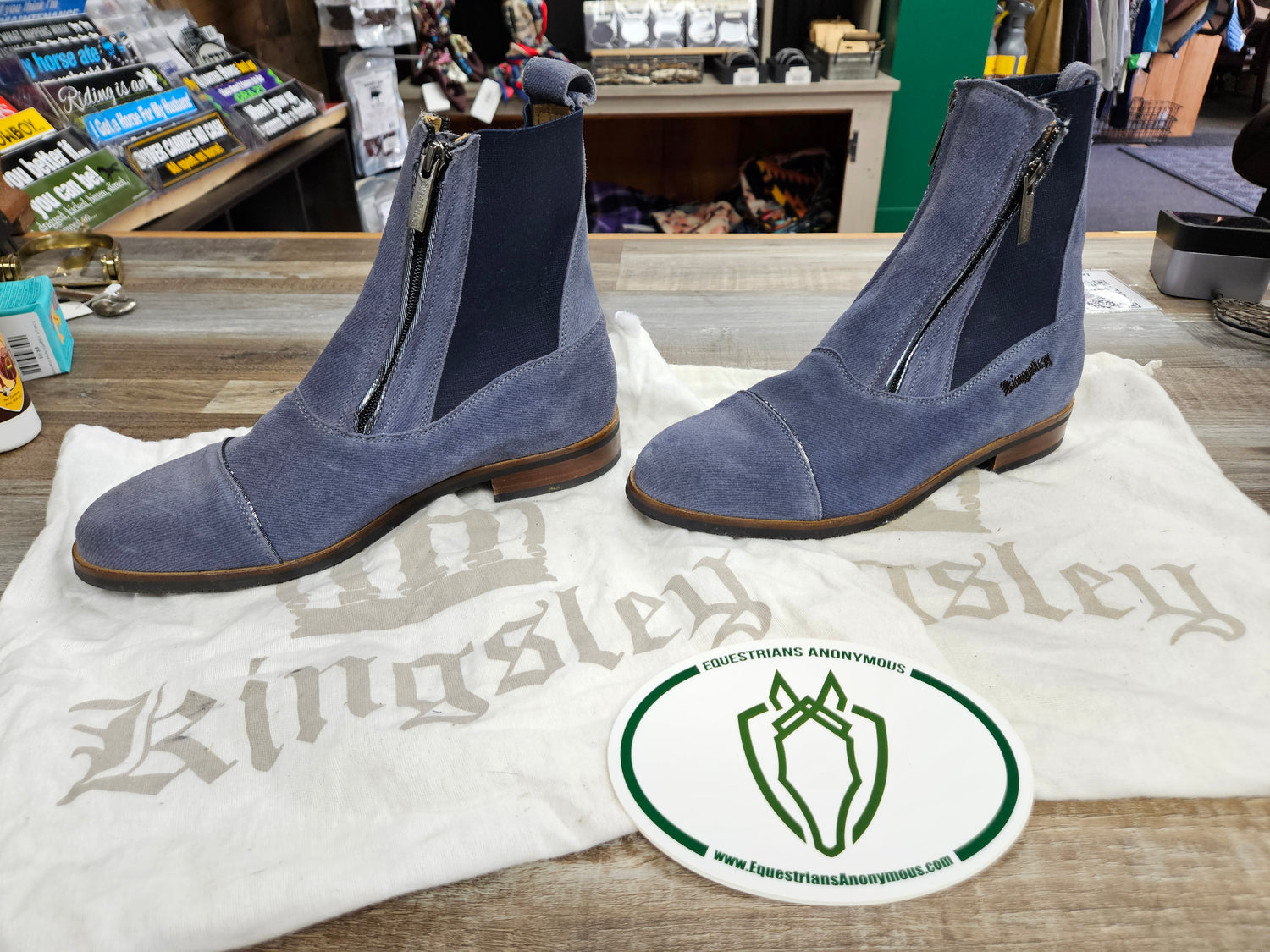EU 40 / Womens 9 Kingsley paddock boots denim blue