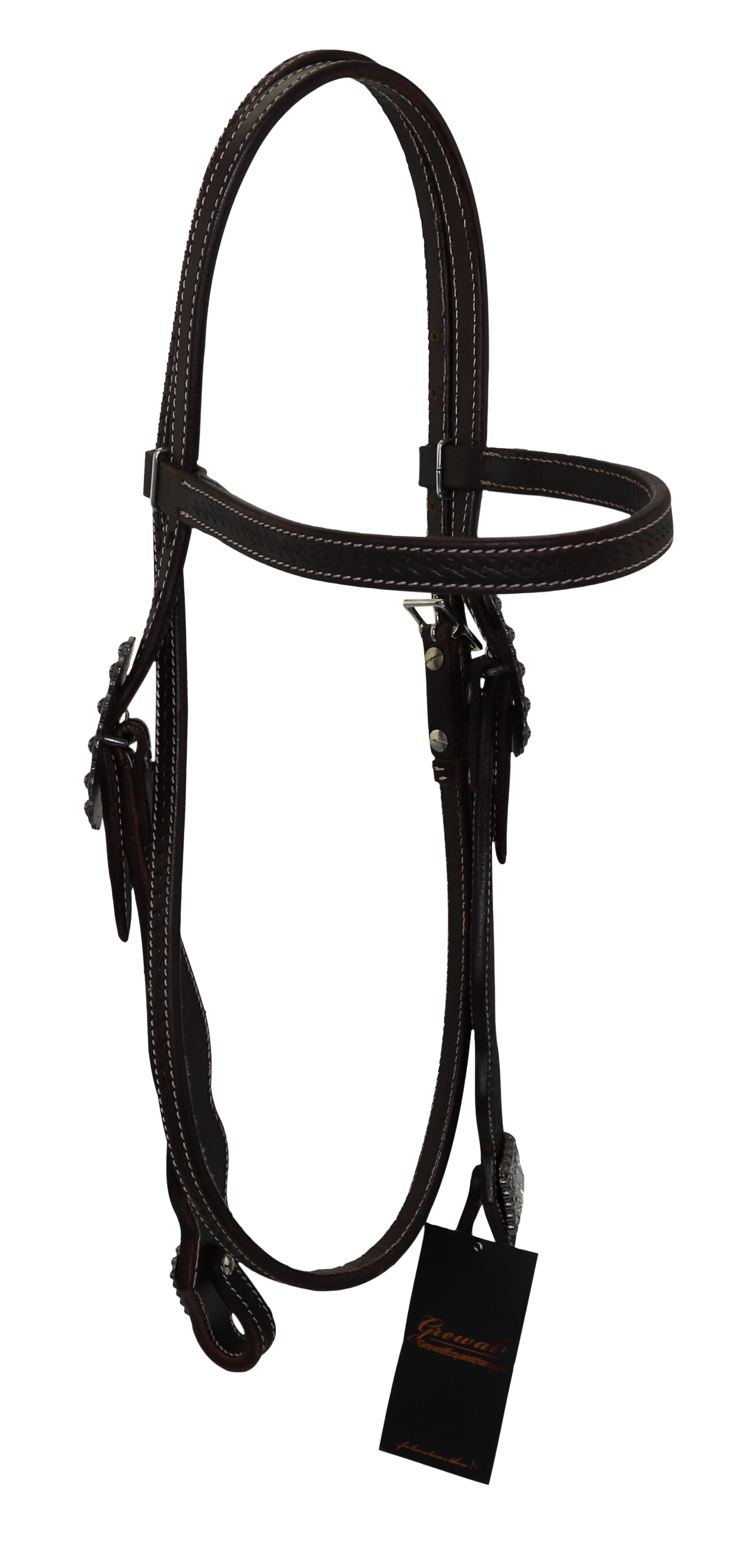 Western Leather Headstall - Bristol with Bling