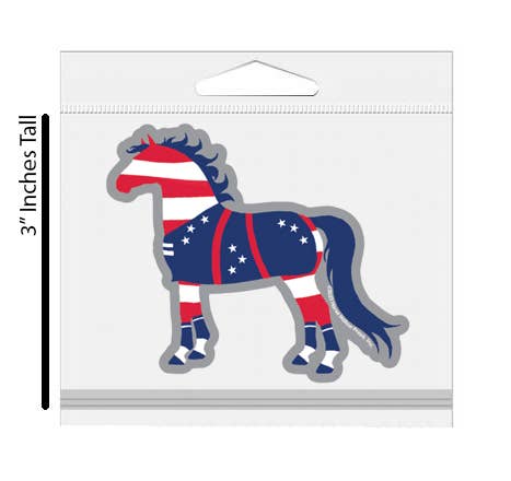 Horse 3" Sticker Waterproof | Patriotic 250 | Cello Sleeved