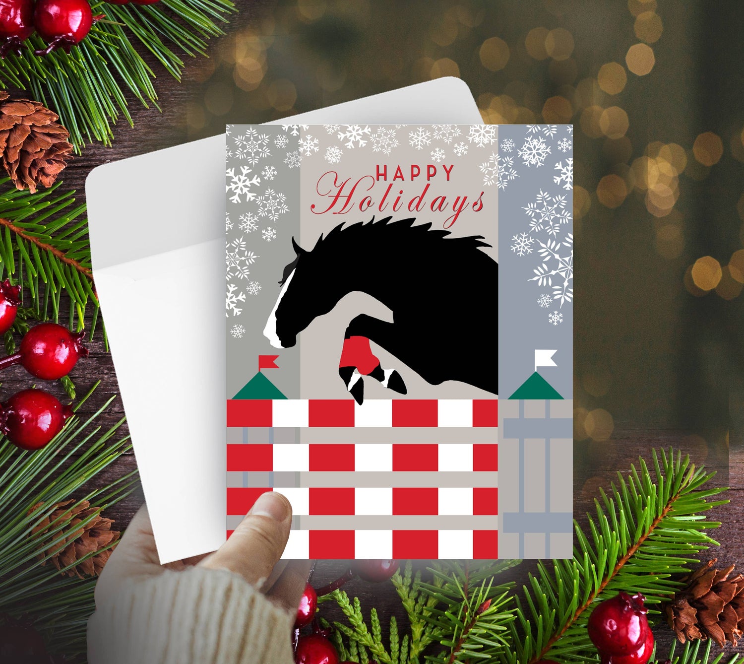 Horse Boxed Christmas Cards | Jumper Snowflake | 8 Holiday