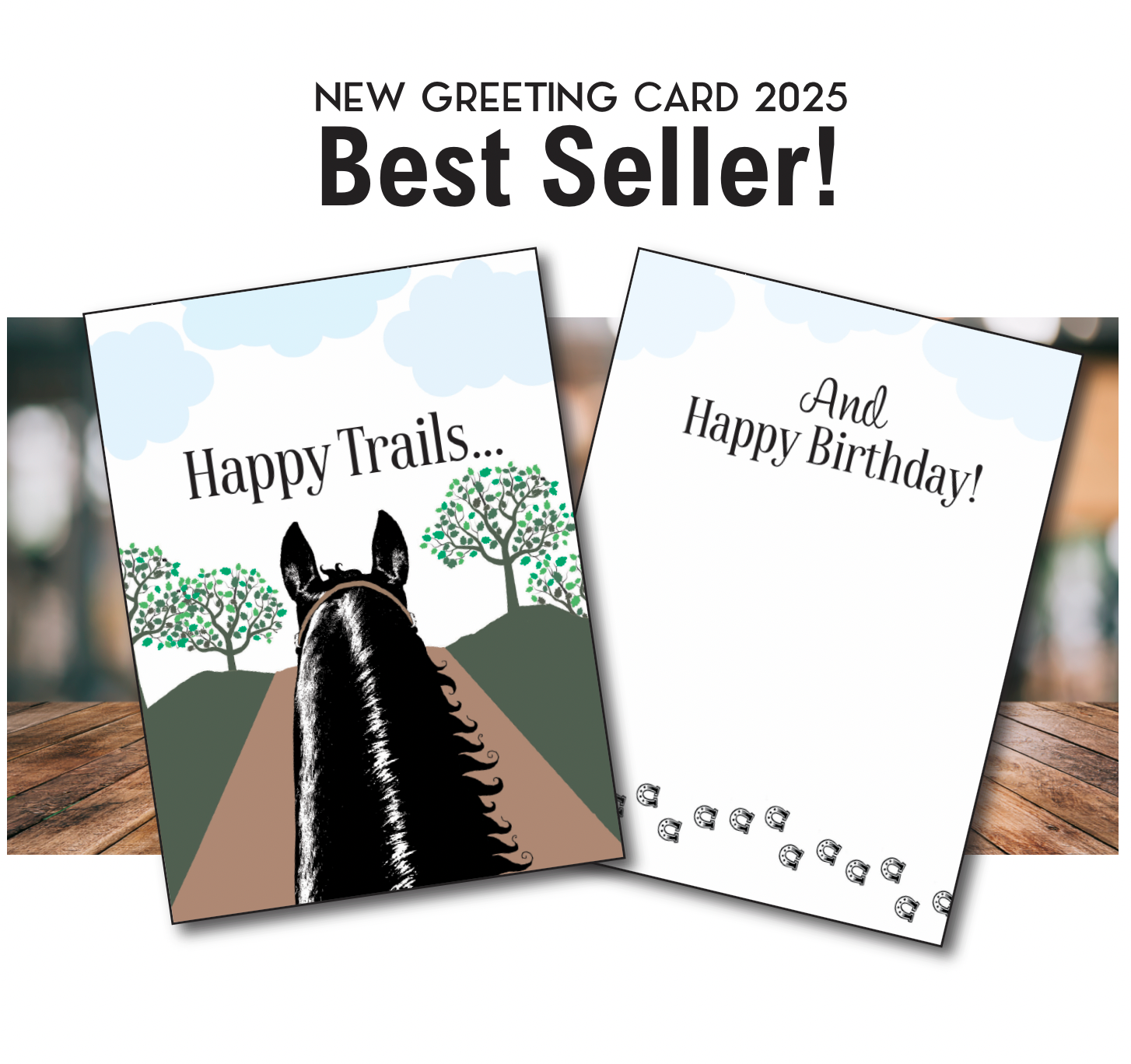 Horse Birthday Card | Happy Trails | Affordable | Sleeved