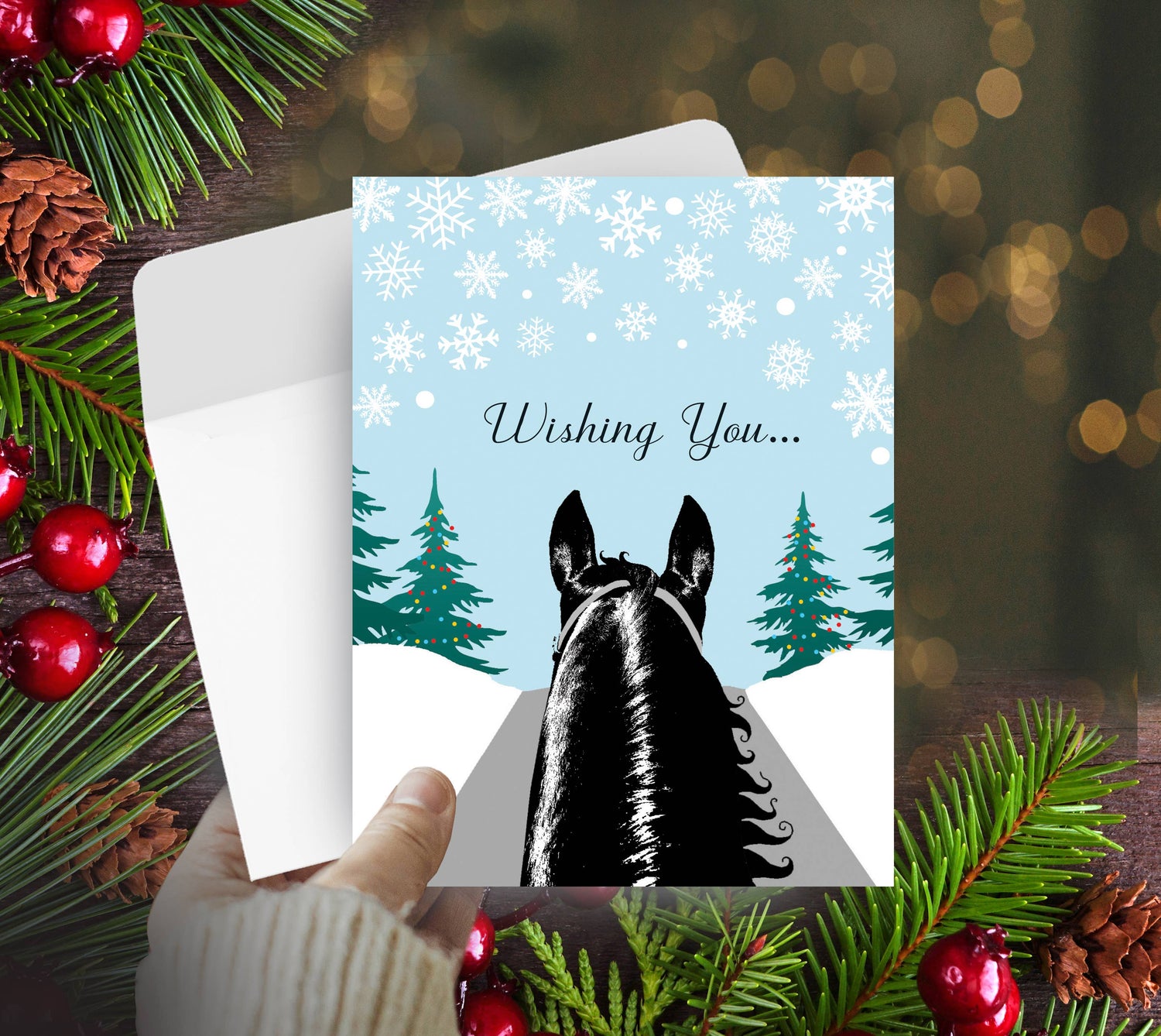 Horse Boxed Christmas Cards | Horse Trail Rider | 8 Holiday