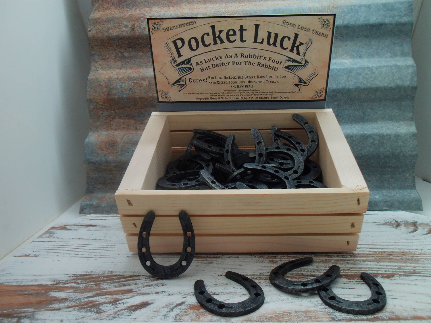 FULL Display Box of Pocket Luck Horseshoes, Lucky Tokens
