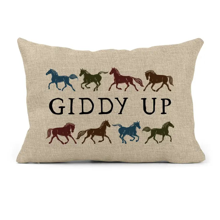 Giddy Up Horse Rectangle Pillow