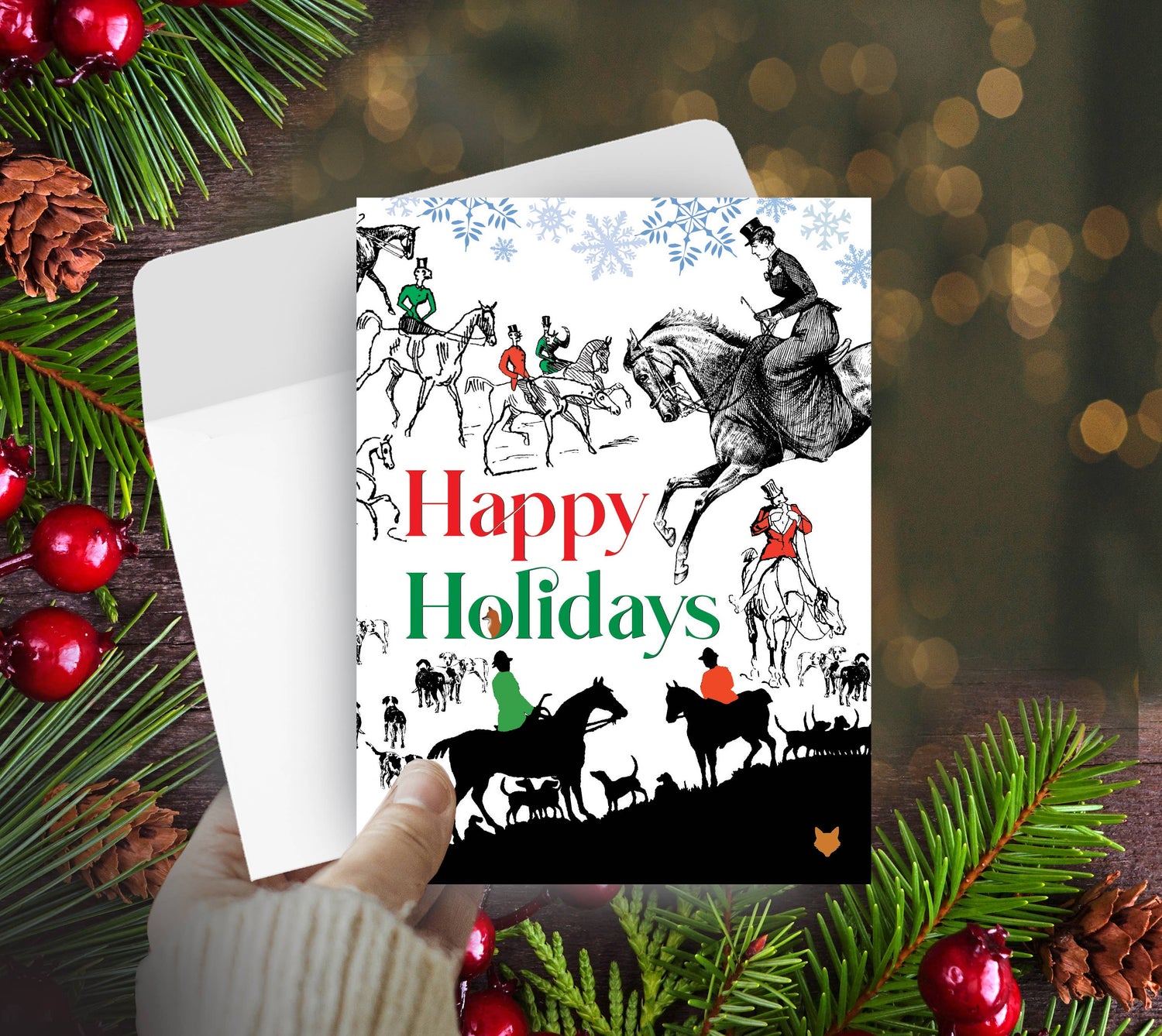 Horse Boxed Christmas Cards | Fox Hunter Jump | 8 Holiday