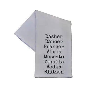 Kitchen Towel - Dasher Dancer Prancer Vixen Moscato....