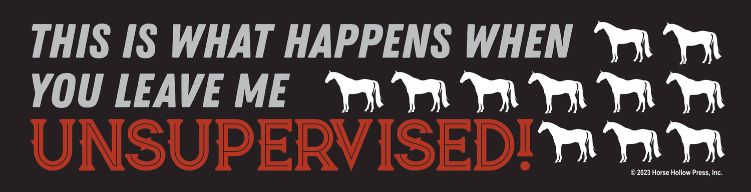 Horse Bumper Sticker | Close Out | Leave Me Unsupervised...
