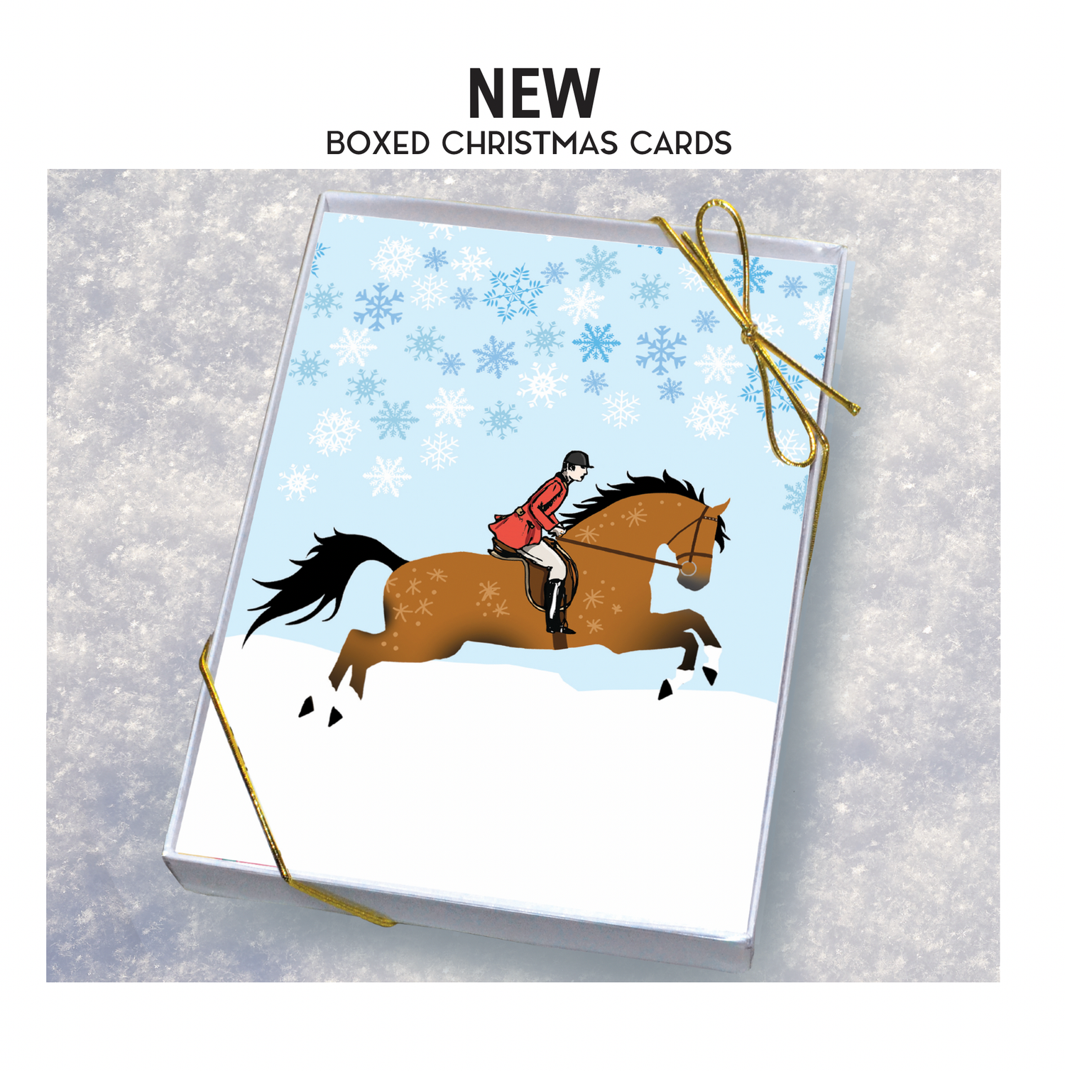Horse Boxed Christmas Cards | Bay Fox Hunter | 8 Holiday