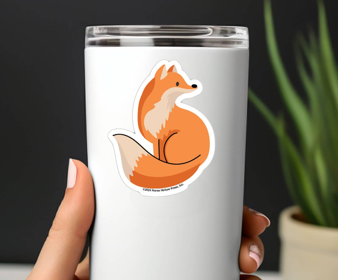 Fox Sticker Waterproof 3" | Fox Black Line | Cello Sleeved