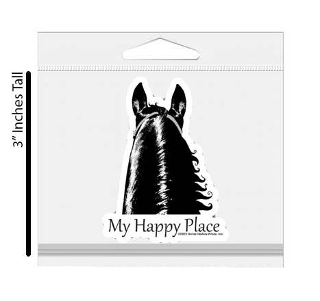 Horse Sticker Waterproof 3" | Happy Place | Cello Sleeved