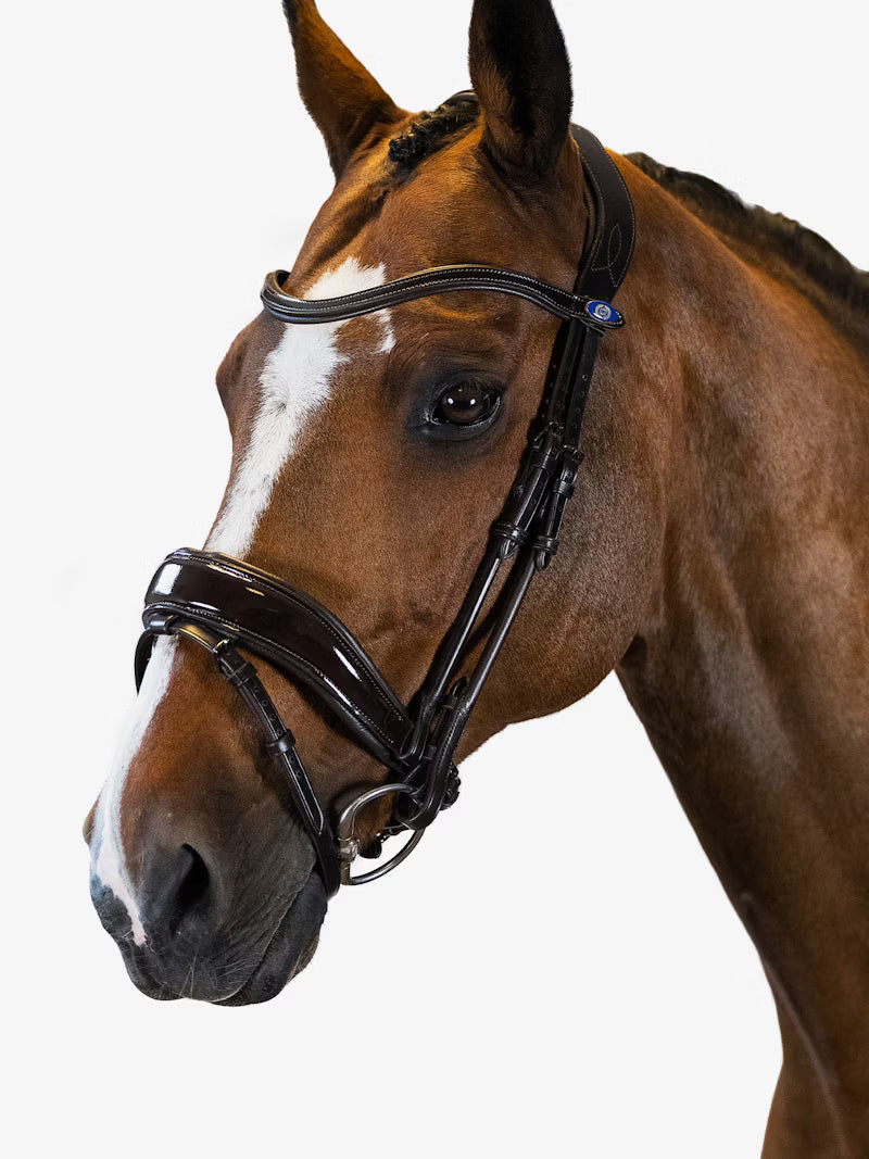 PS of Sweden Flying Change Dressage Bridle Patent leather Deluxe Brown