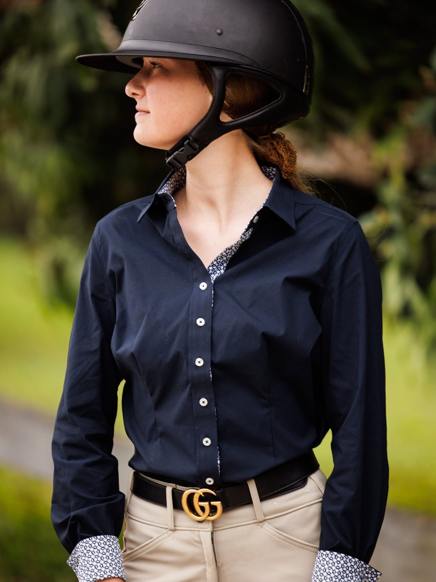Dora II Schooling Shirt - Black with Bit by Bit Trim