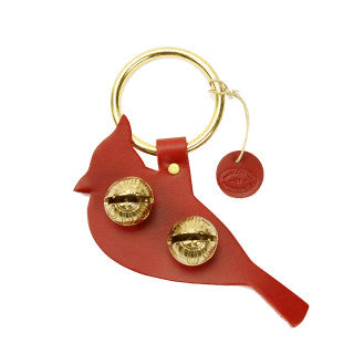 New England Bells - Cardinal Door Chimes Red with Brass Bell