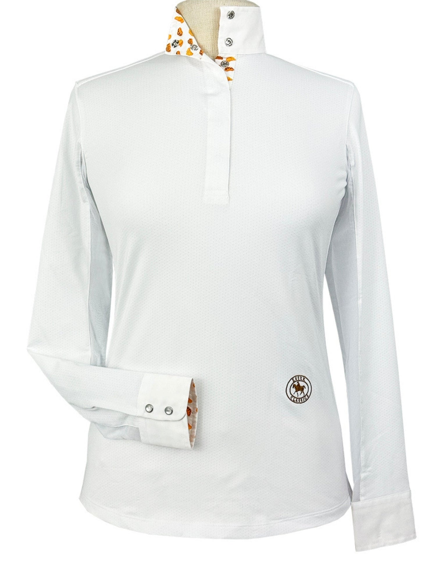 Croissants Ladies Talent Yarn Straight Collar Long Sleeve Show Shirt