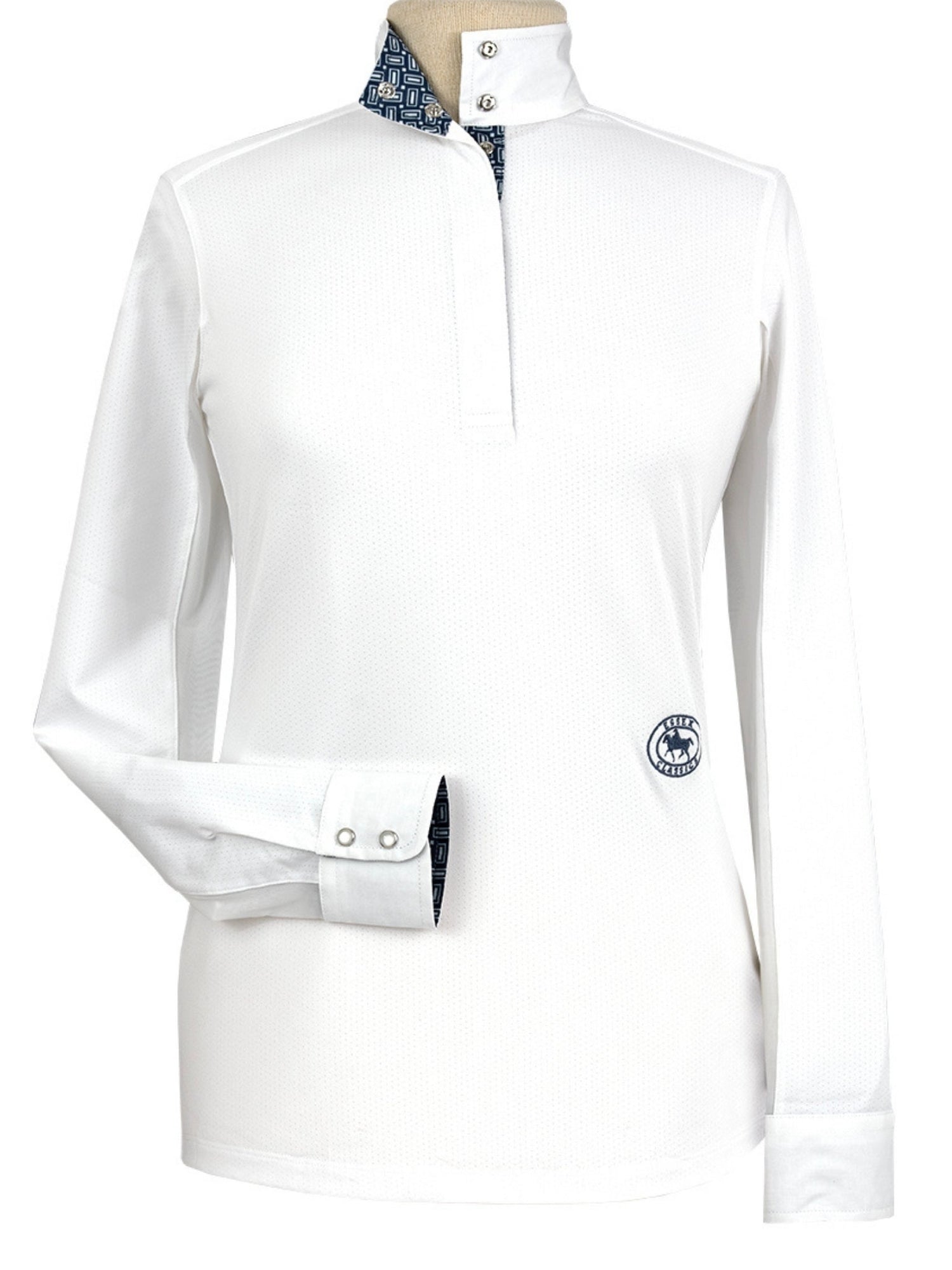 Hampton Lattice Ladies Talent Yarn Straight Collar Long Sleeve Show Shirt