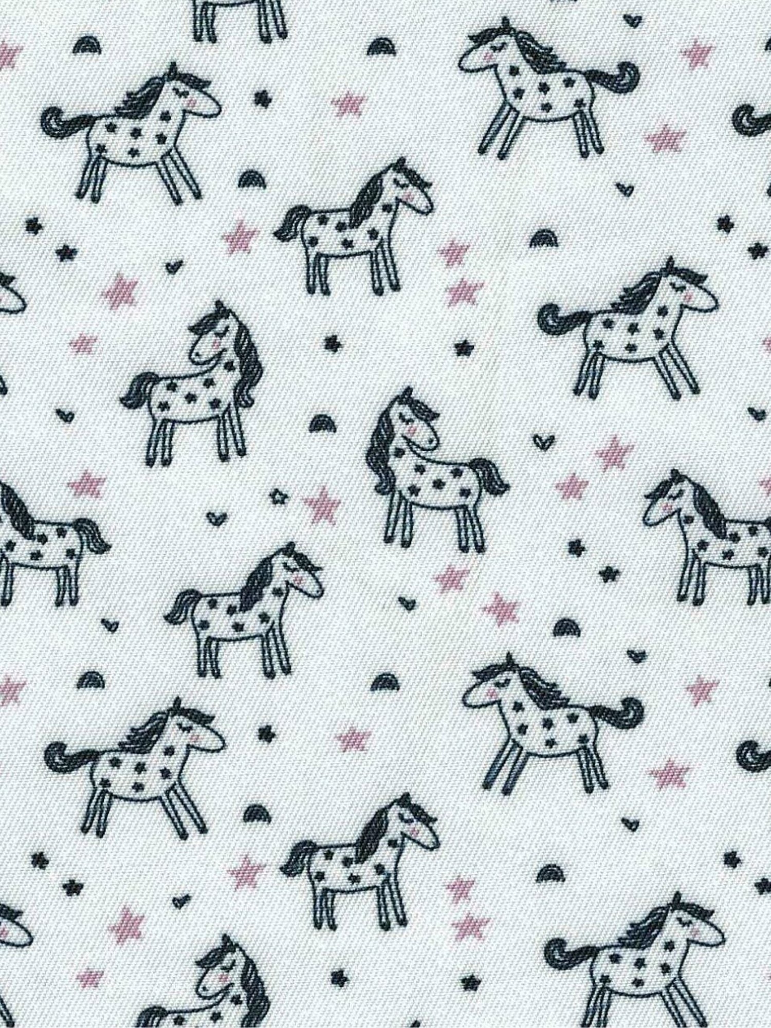 Girls "Luna II" Dark Pink with Unicorns Short Sleeve Performance Show Shirt