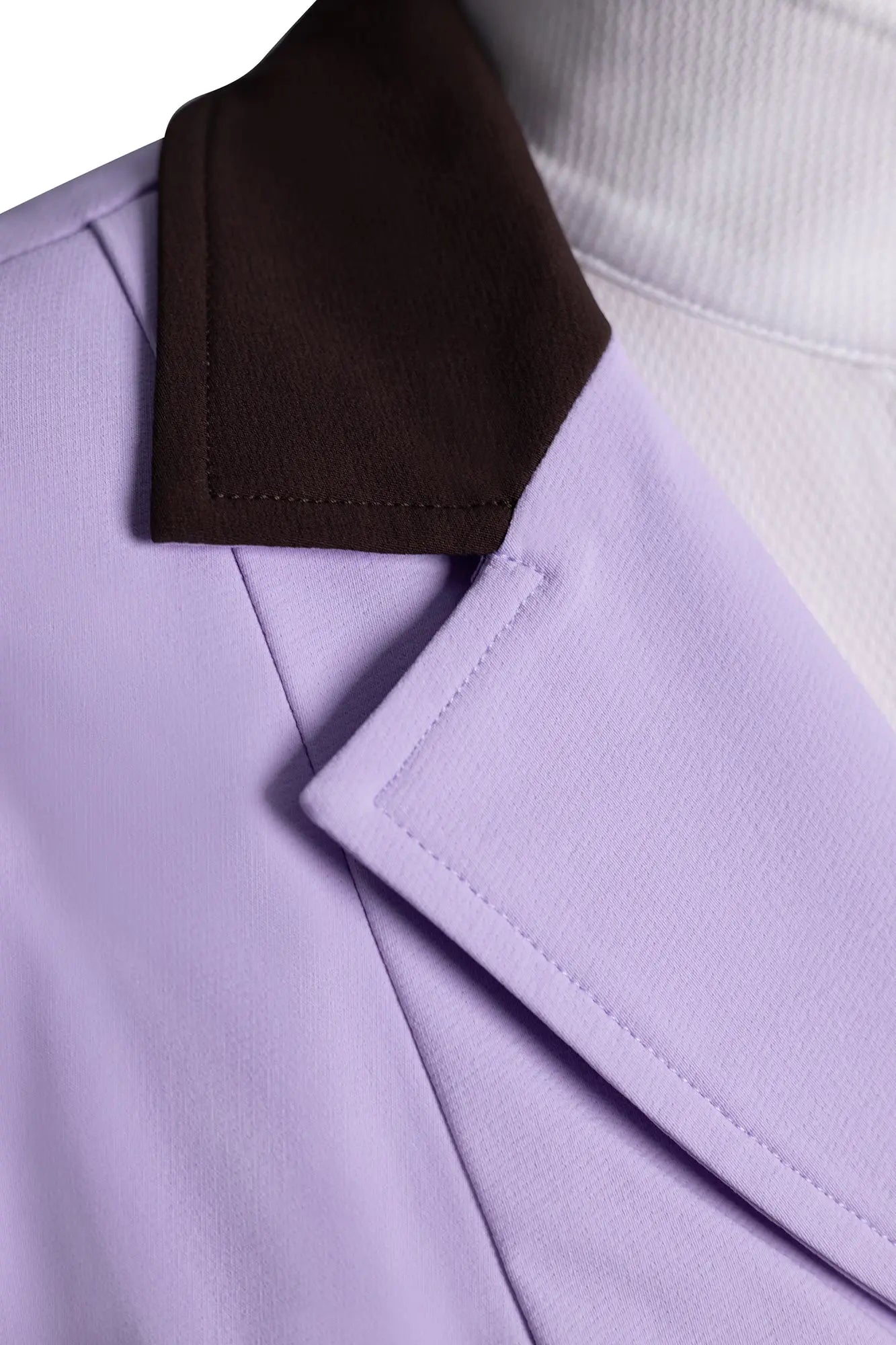 Grand Prix Ladies EQJ 3 Button Show Coat, Lilac with Chocolate Collar