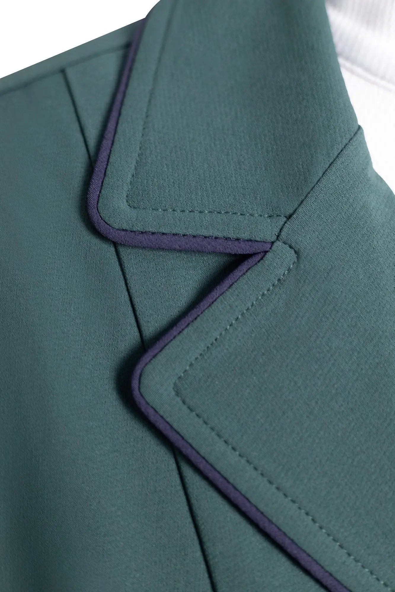 Grand Prix Ladies EQJ Classic 3 Button Show Jacket, New Green with Navy Piping