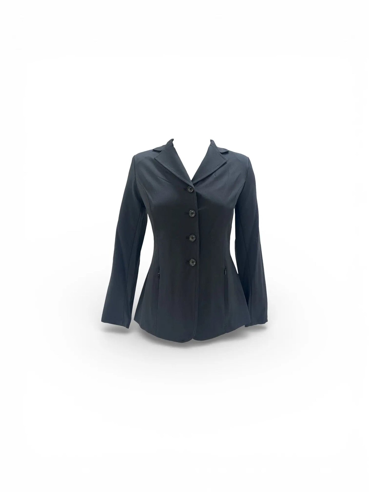 Grand Prix Quinn Show Jacket, 4 Button Front with Hidden Zipper Closure, Black