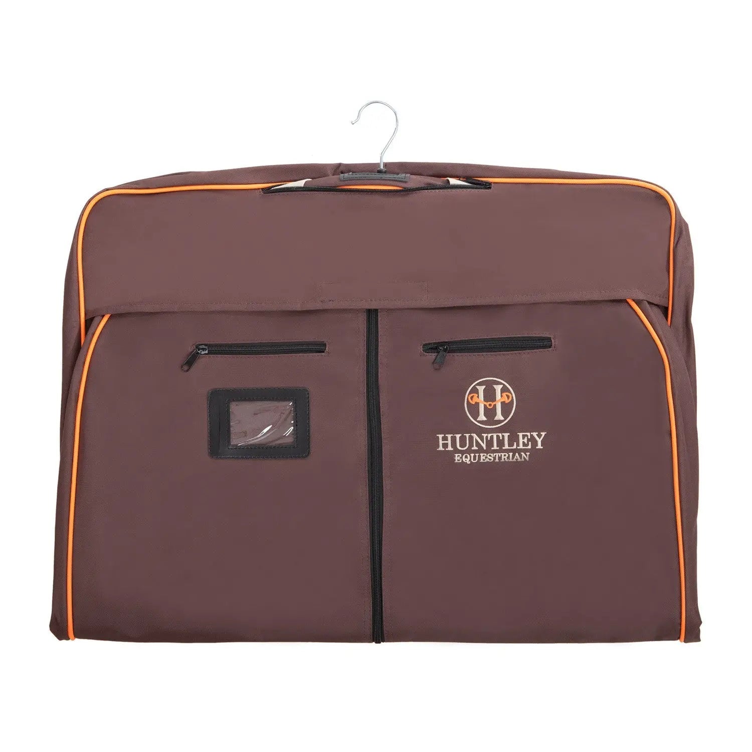 Huntley Equestrian Deluxe Brown Travel Carry On Garment Bag with Accessories Zipper Cover for Travel, Business, Horse Shows