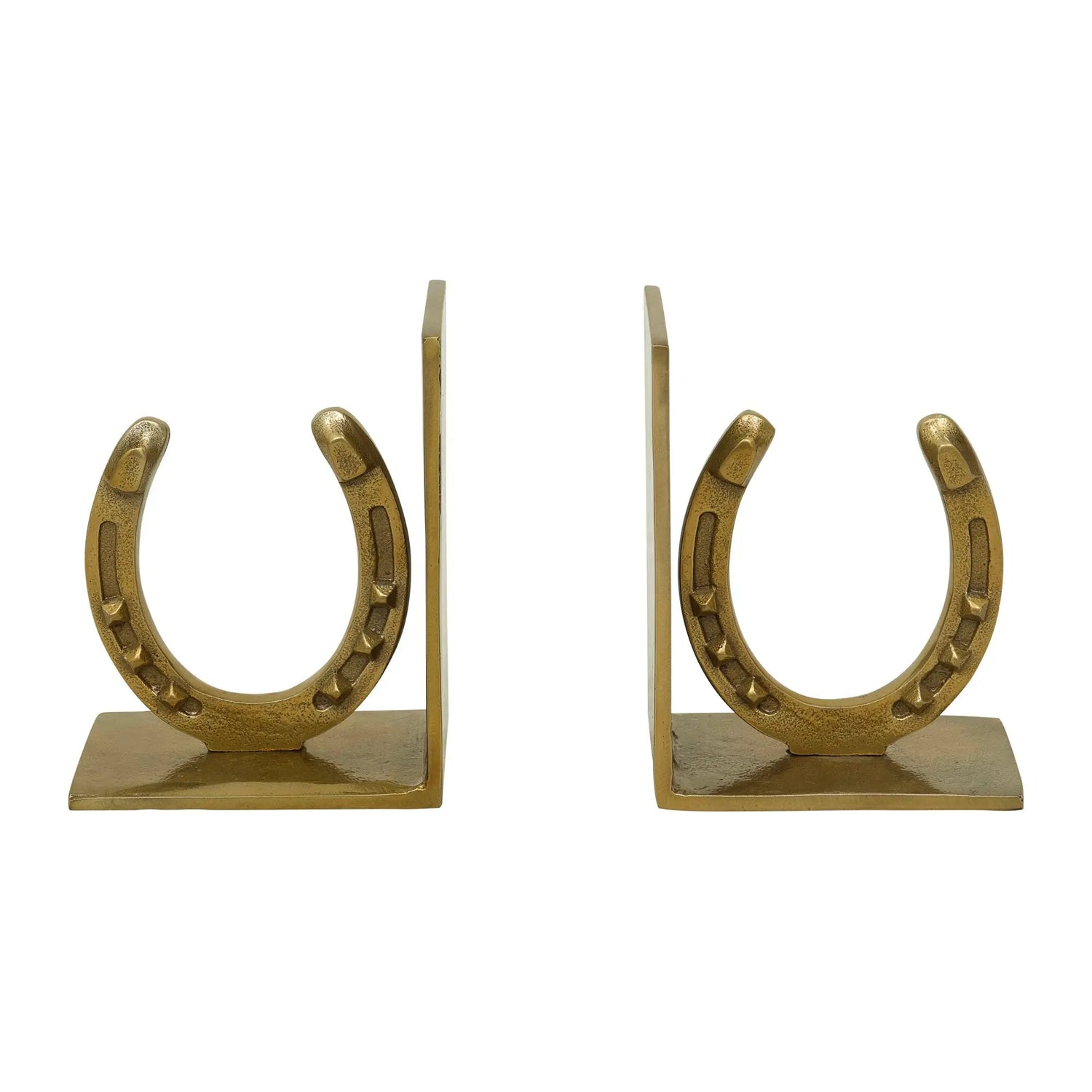 Huntley Horse shoe Bookends, Pair, Brass Antique Finish