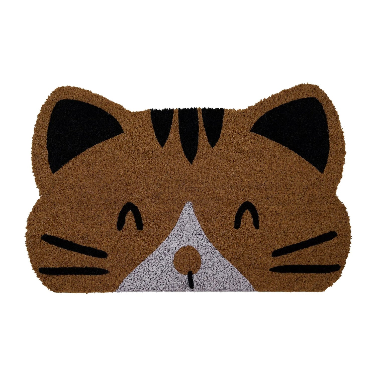 Huntley Pet Cat Print Natural Coir Door Mat with Anti Slipping