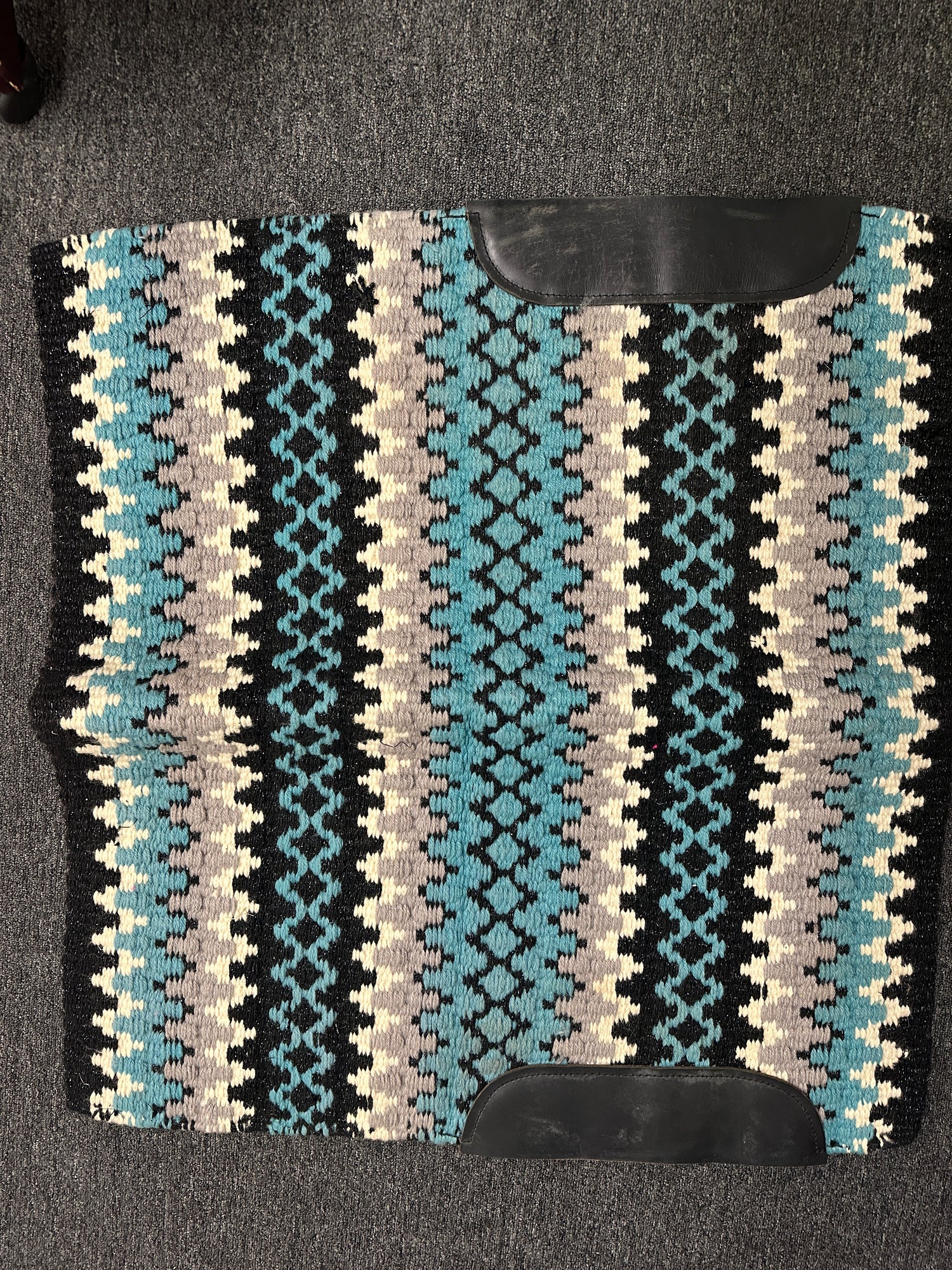 Saddle Pad - Western Turquoise / Black / Silver