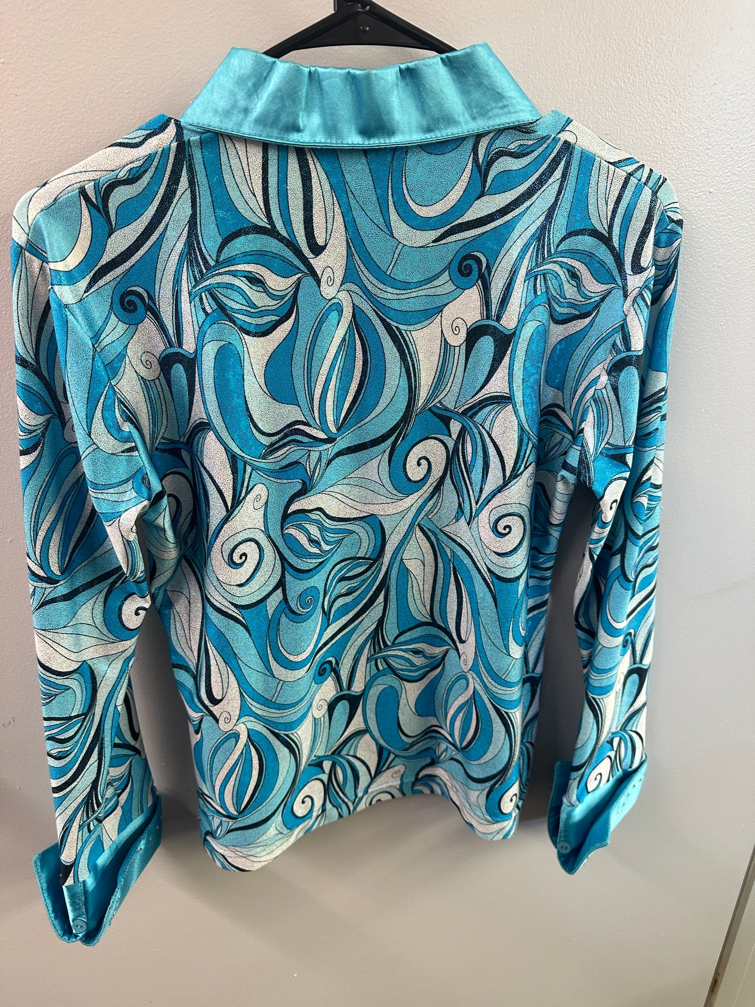 Women's Blue Swirl Western Shirt by Debbie Kay