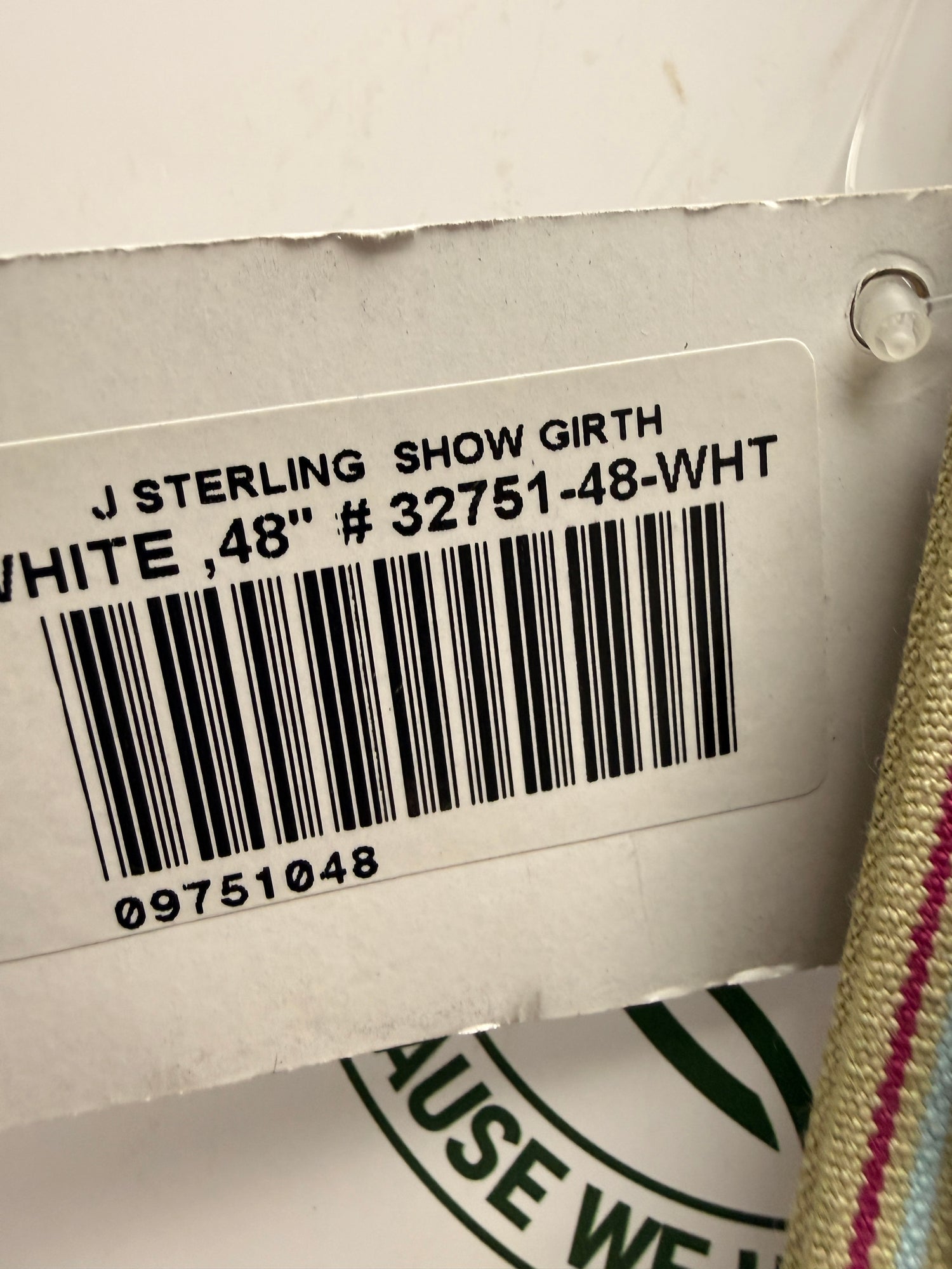 48" J Sterling Show Girth White