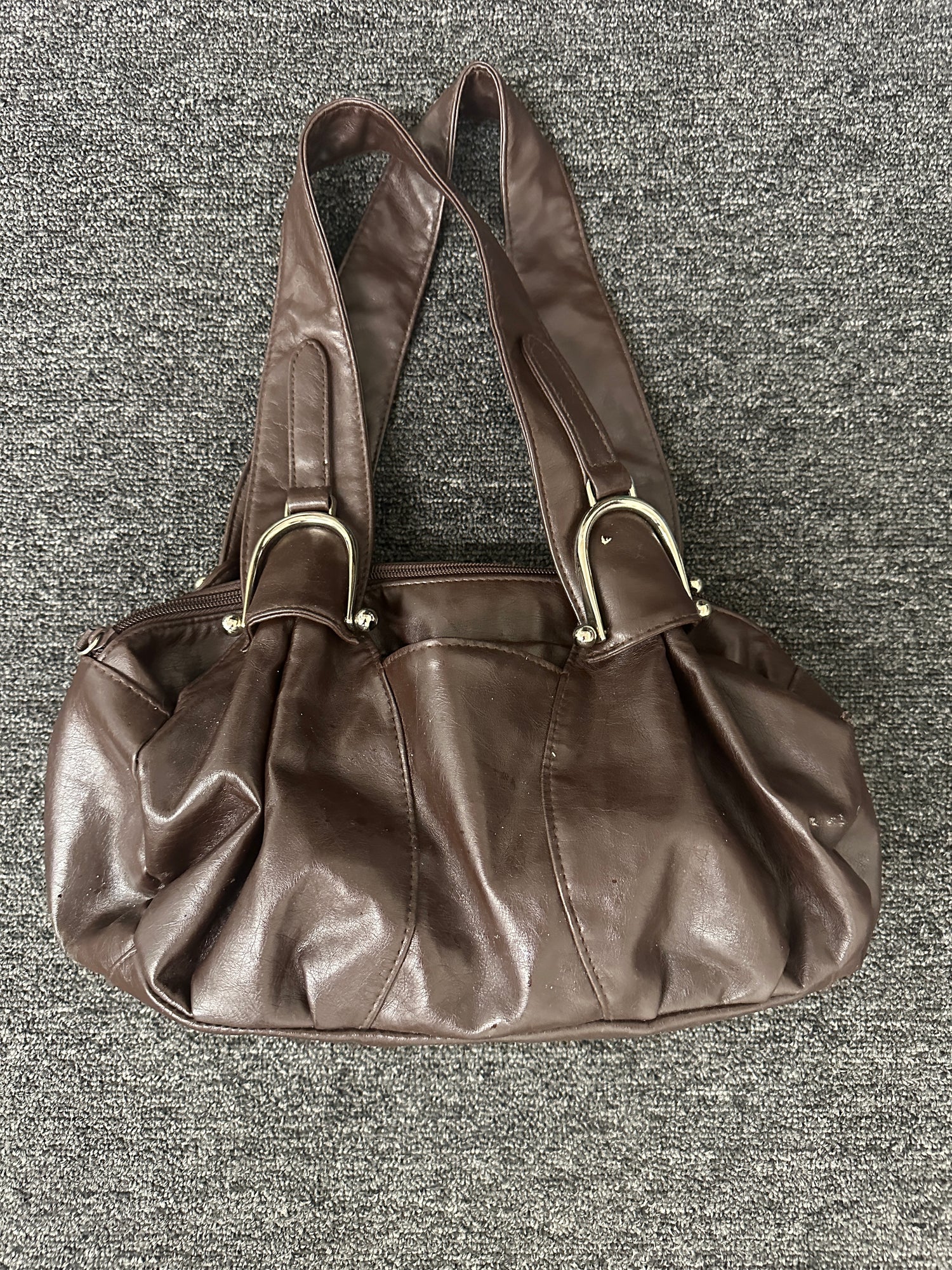 Brown leather Women's Bag with Spur Attachments