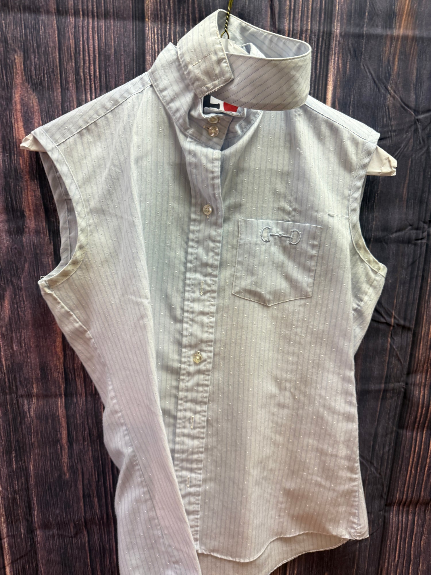 6 Women's Sleeveless Show Shirt with Collar Blue