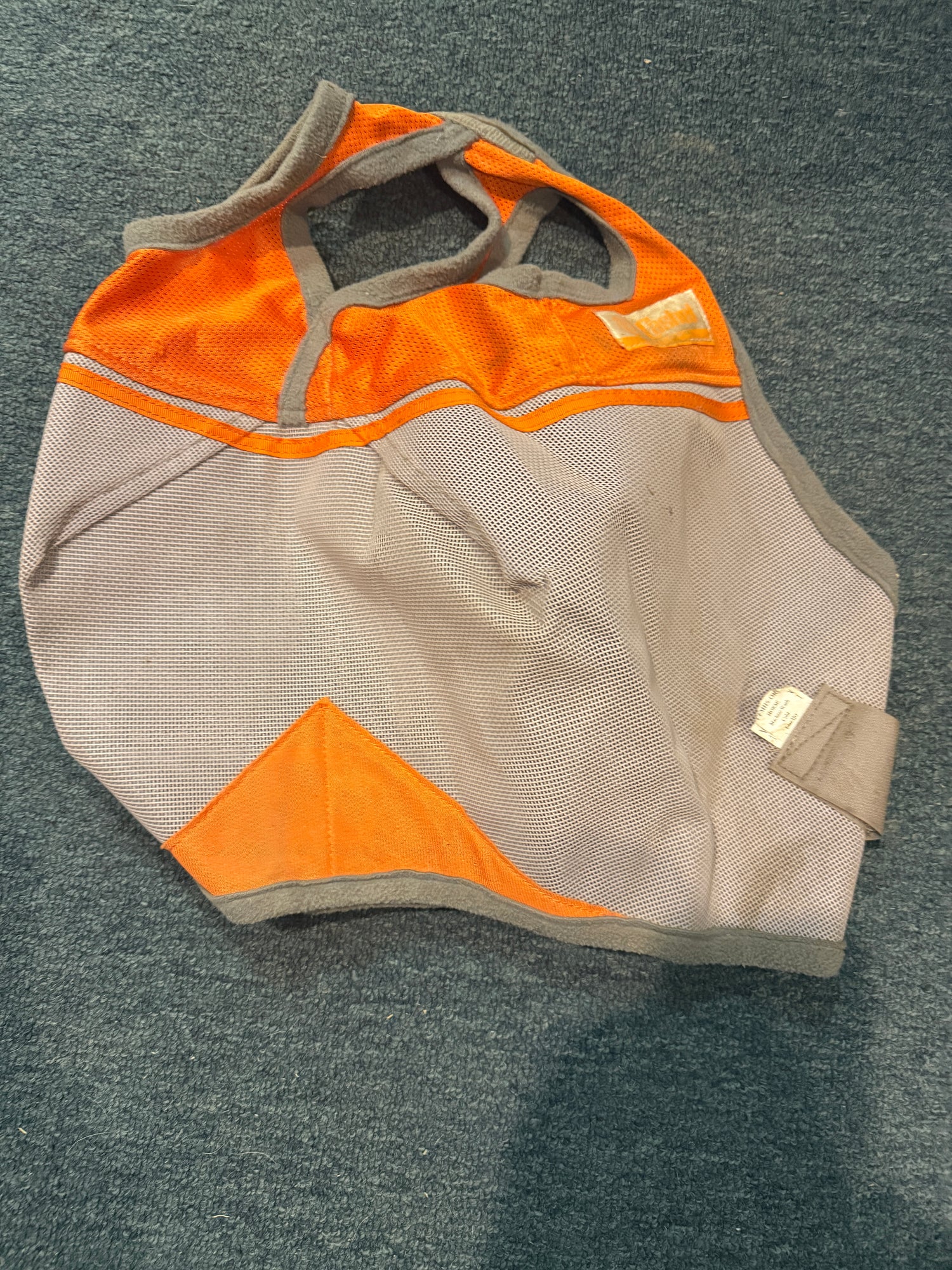 Horse Fly Mask Grey & Blaze Orange