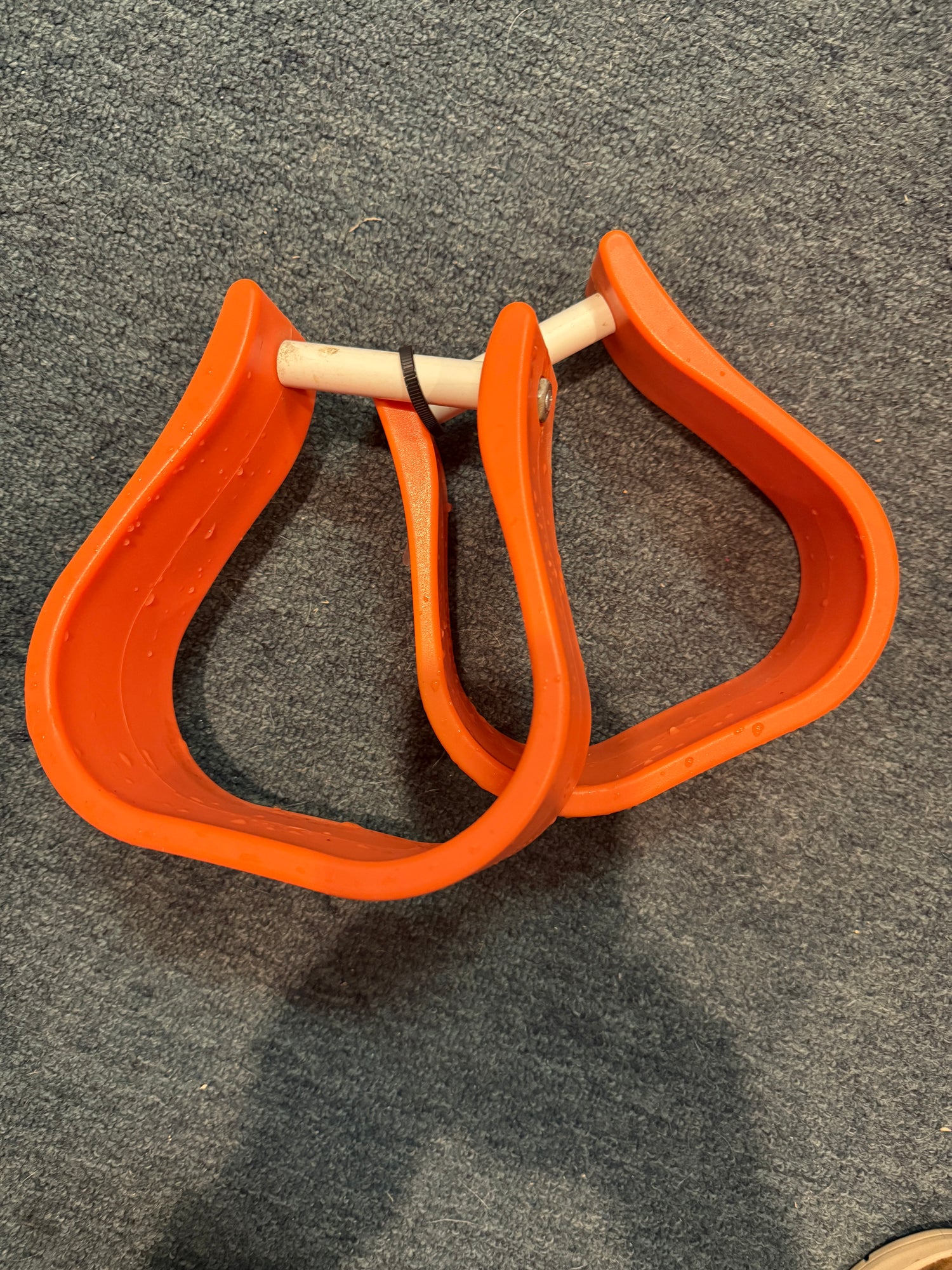 Blaze Orange Western plastic stirrups * Missing nut on one of the stirrups