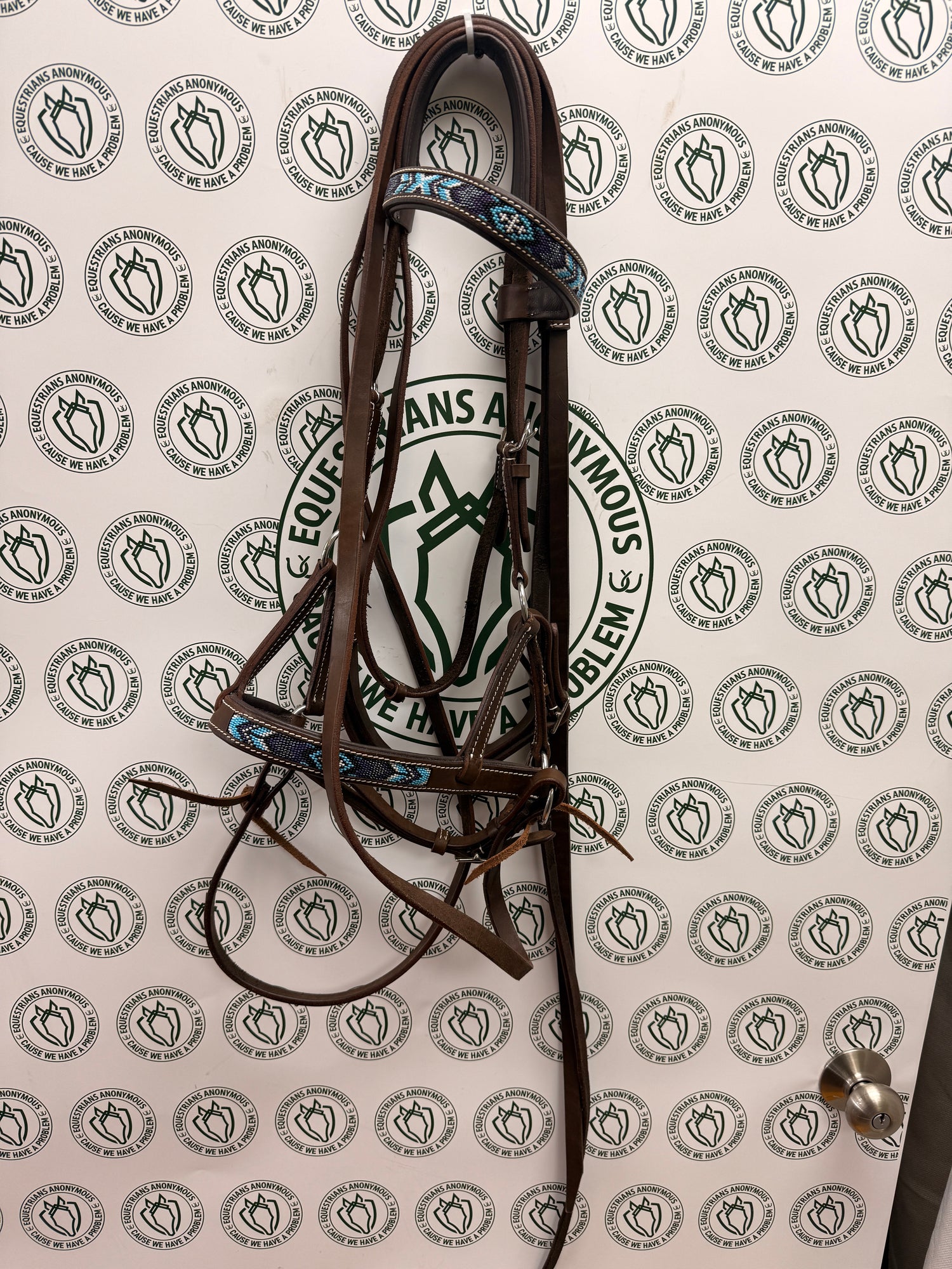 Western Leather Beaded Side Pull Bridle