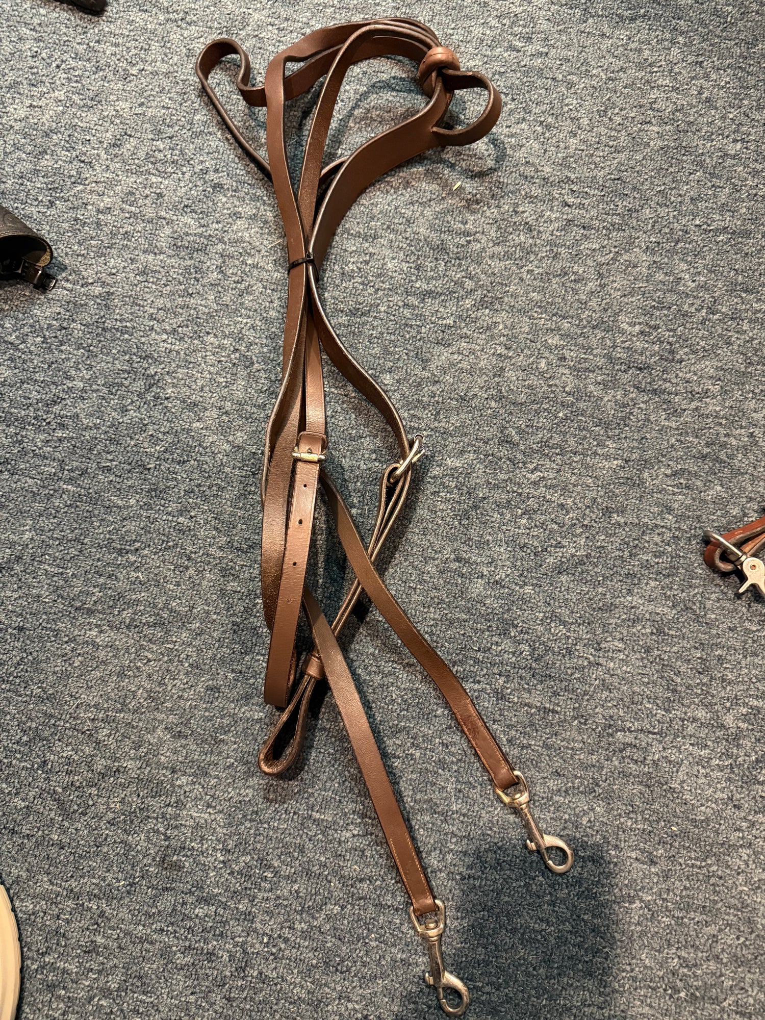 leather martingale with clips