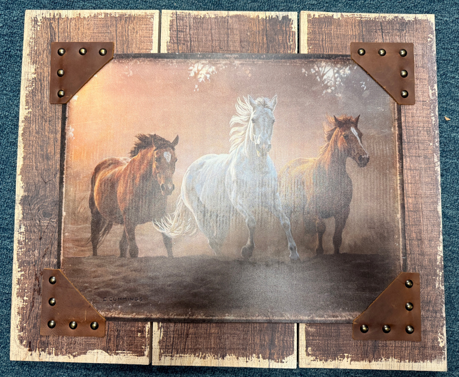 Wood and Metal Horse art 17 x 20