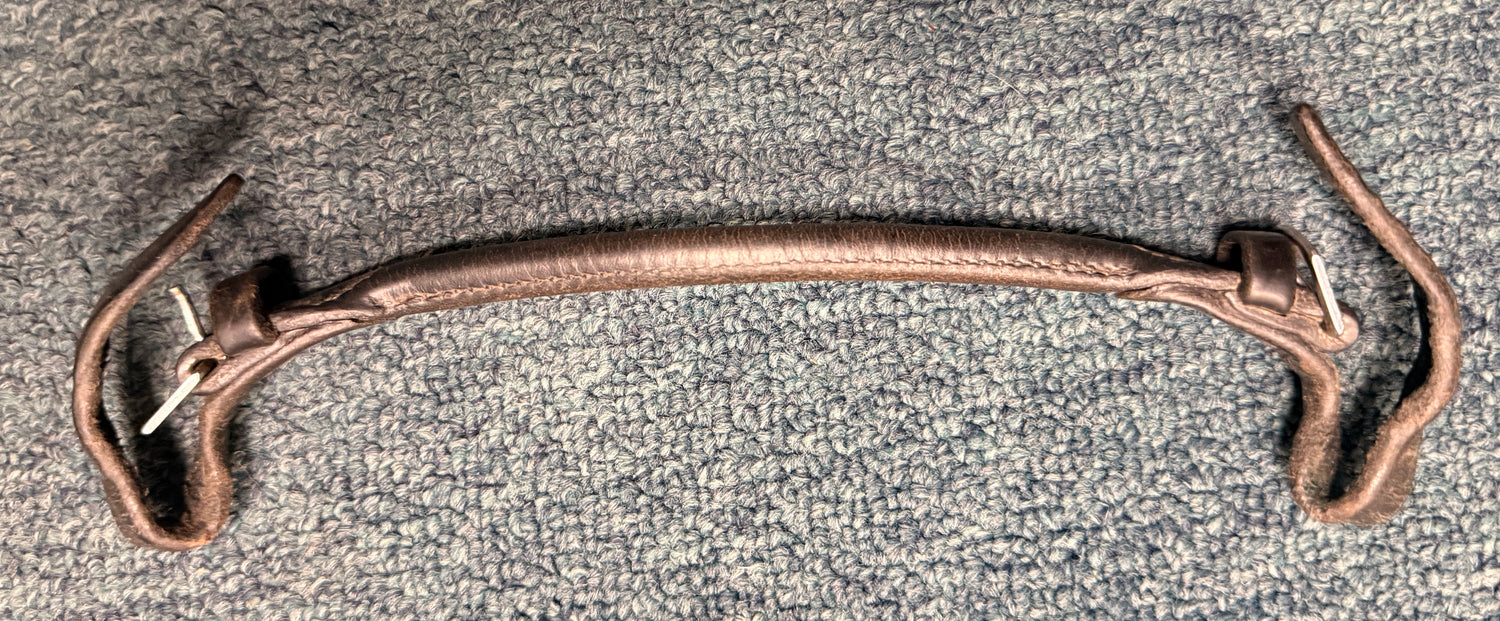 Black Rolled Leather Saddle Strap