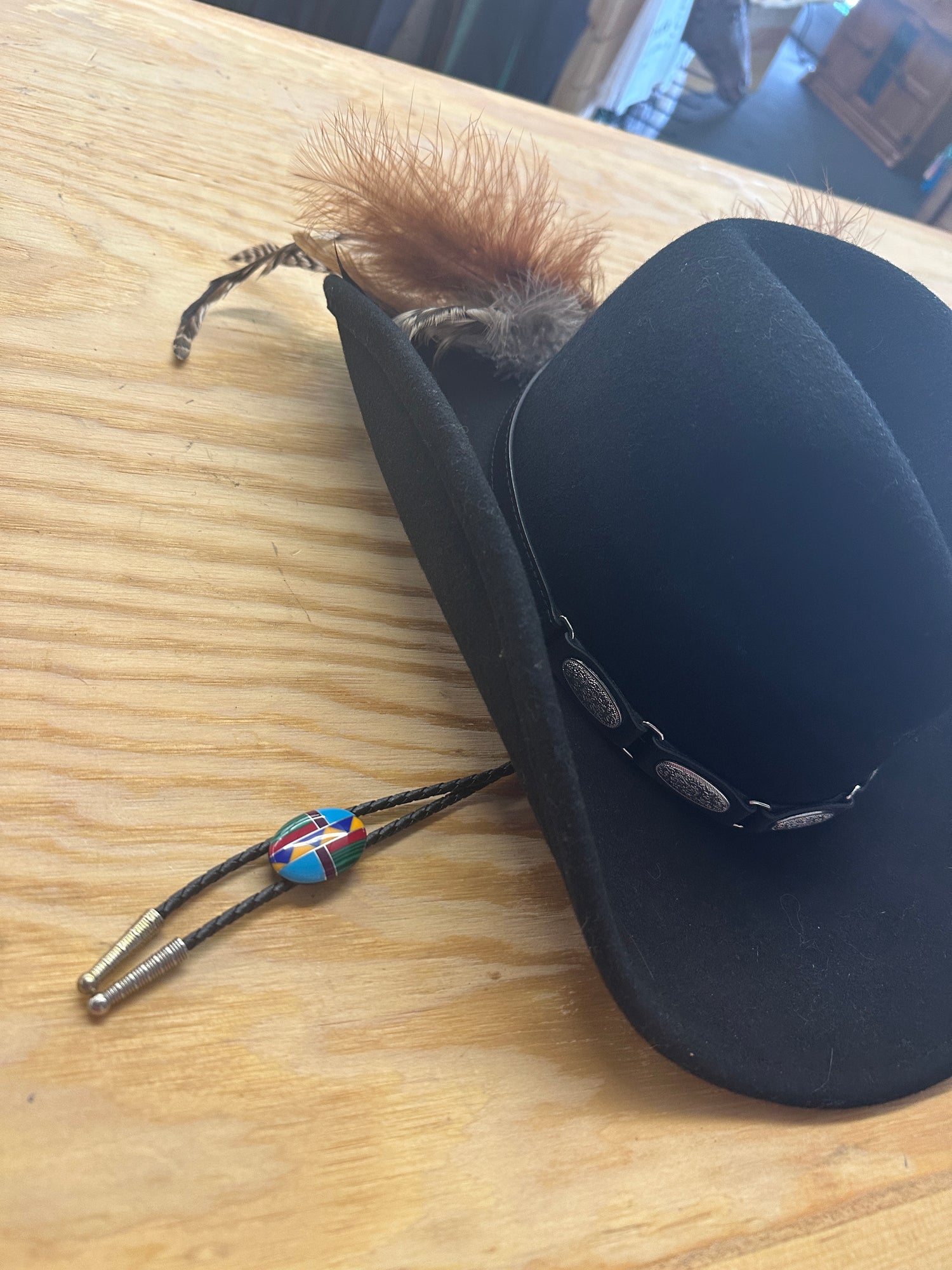 Women's Black Western Hat with adornments