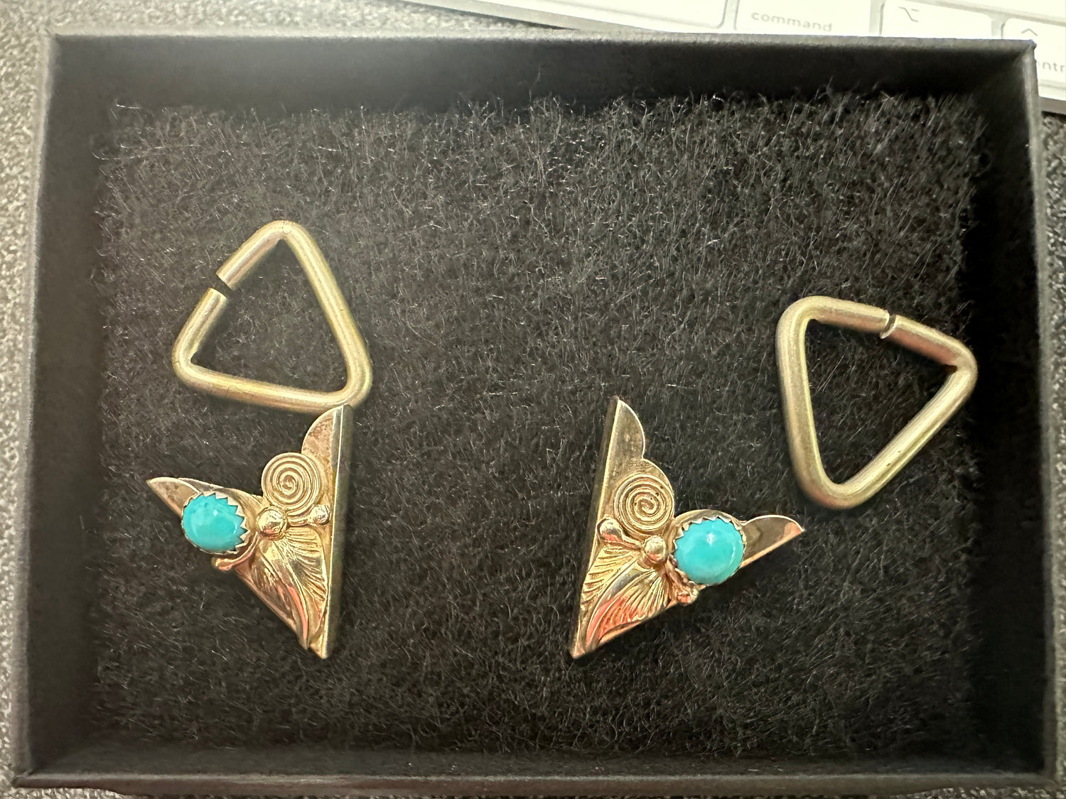 Collar Tips - Sterling Silver and Turquoise