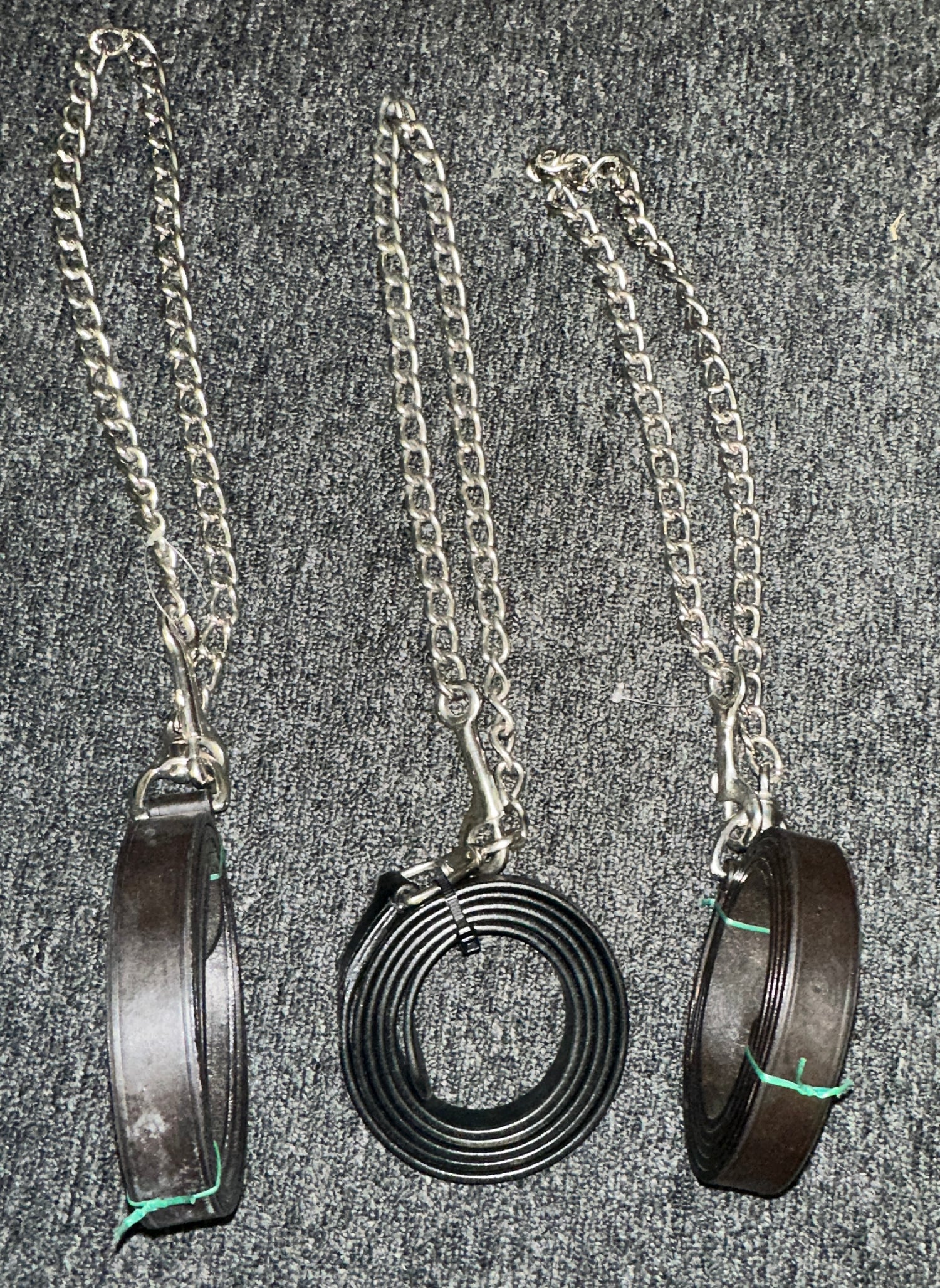 Leather Leads with Silver Chain and snap