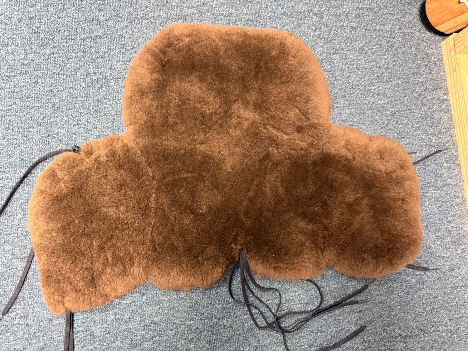 Brown Sheepskin Seat Cover for Saddle