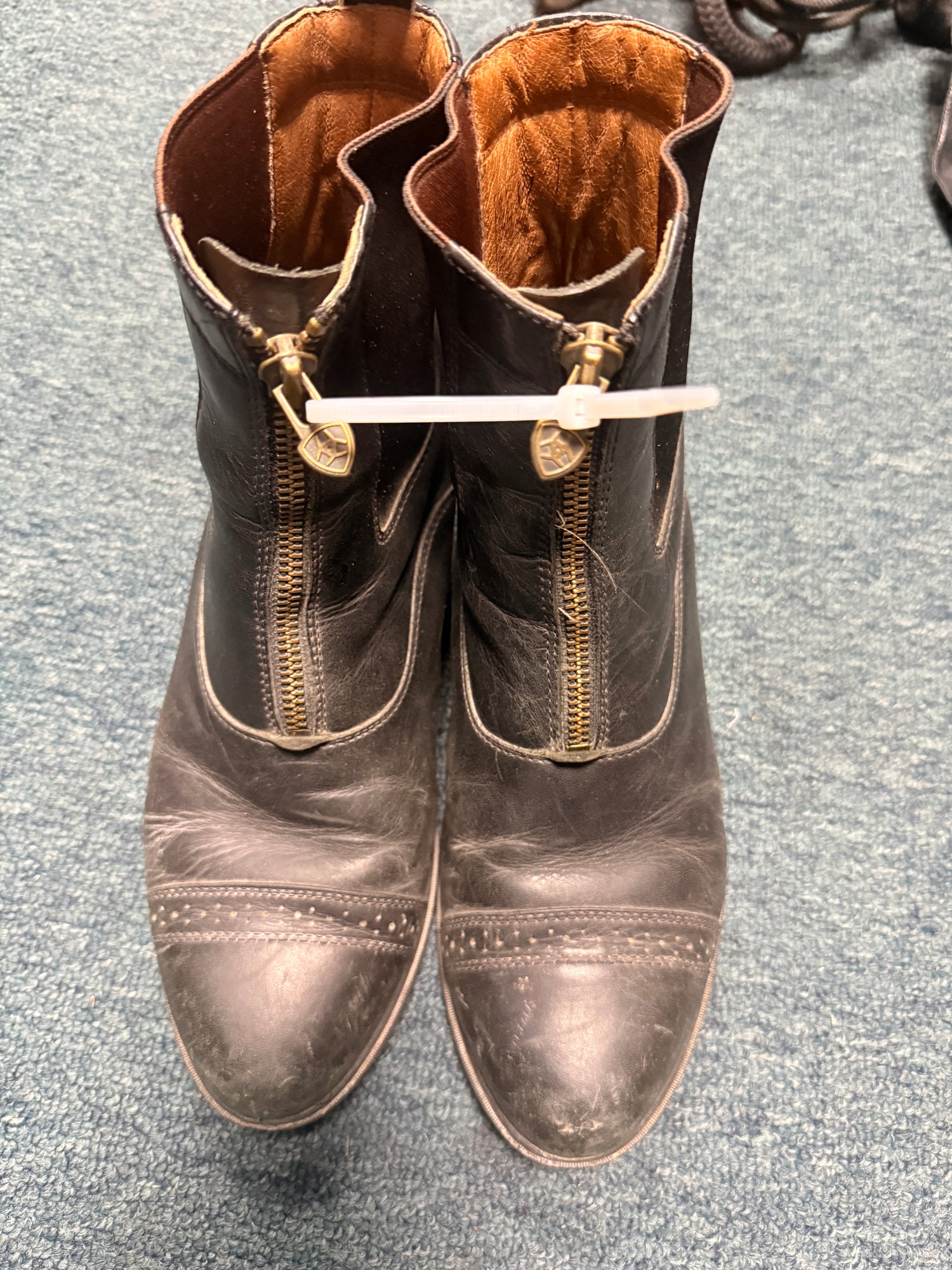9.5D Men's Ariat Black Zip Paddock Boots