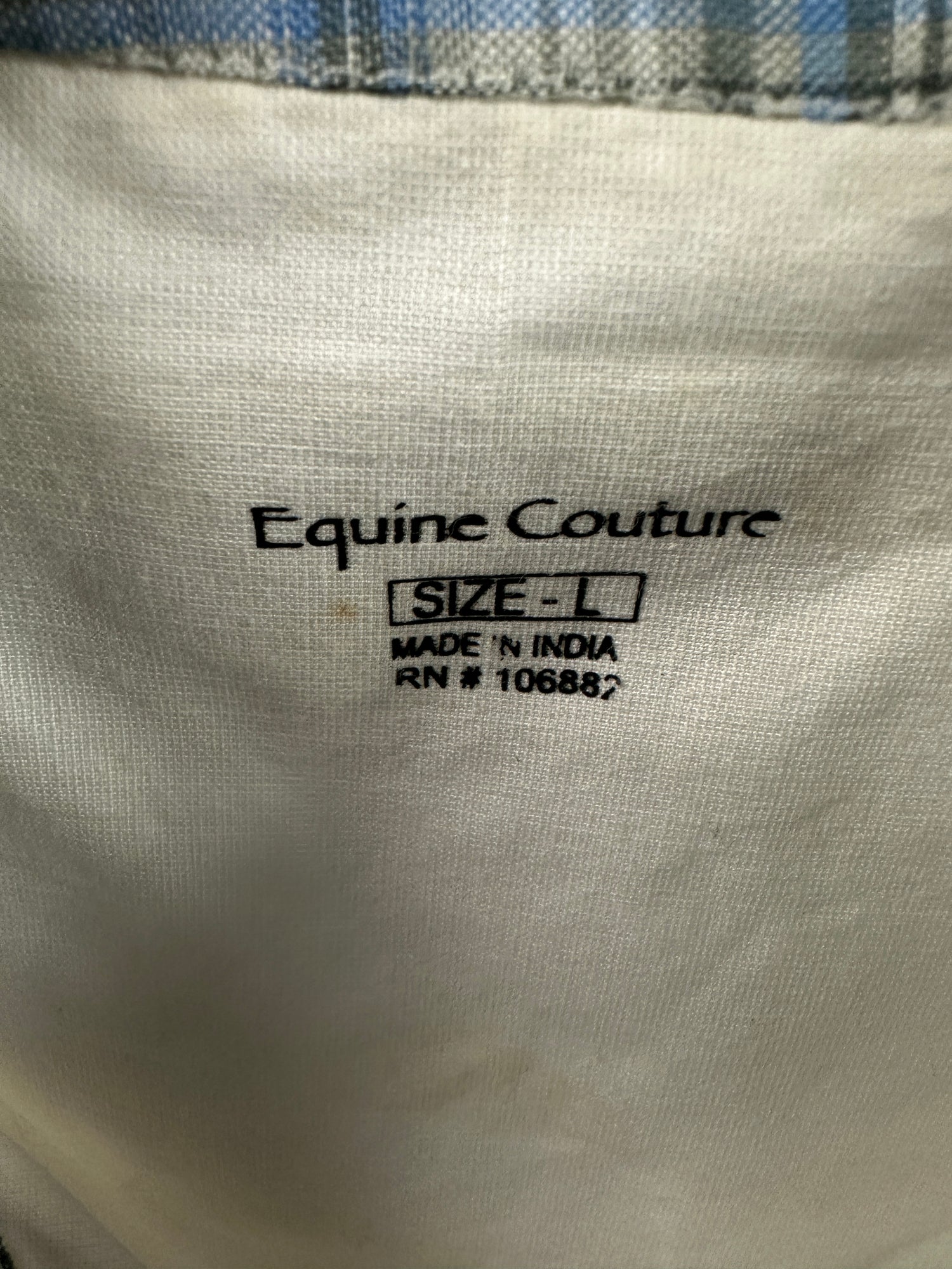 L Women's Equine Couture White show shirt with collars