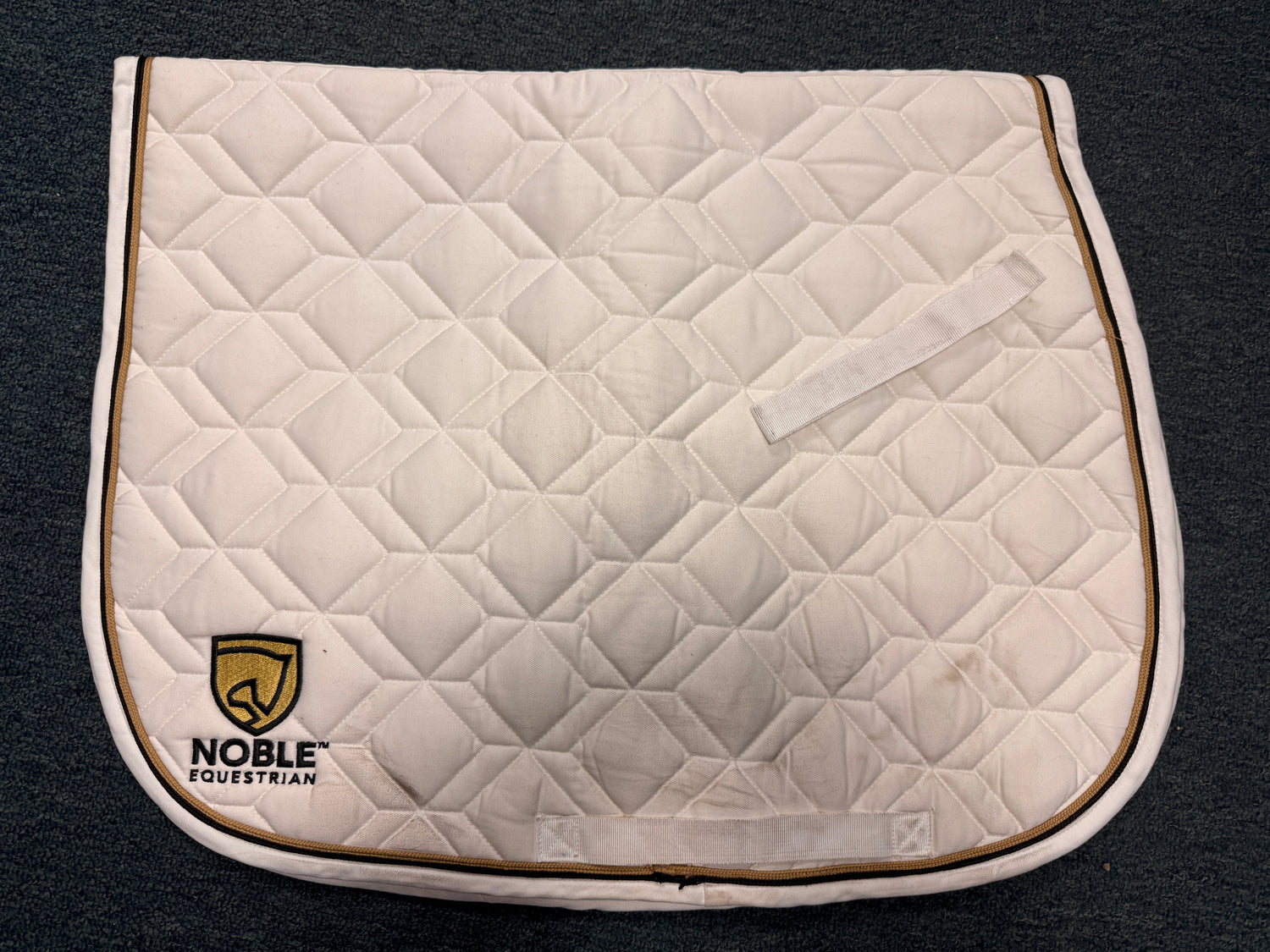 Knoble Equestrian White brown black pipping AP Saddle pad