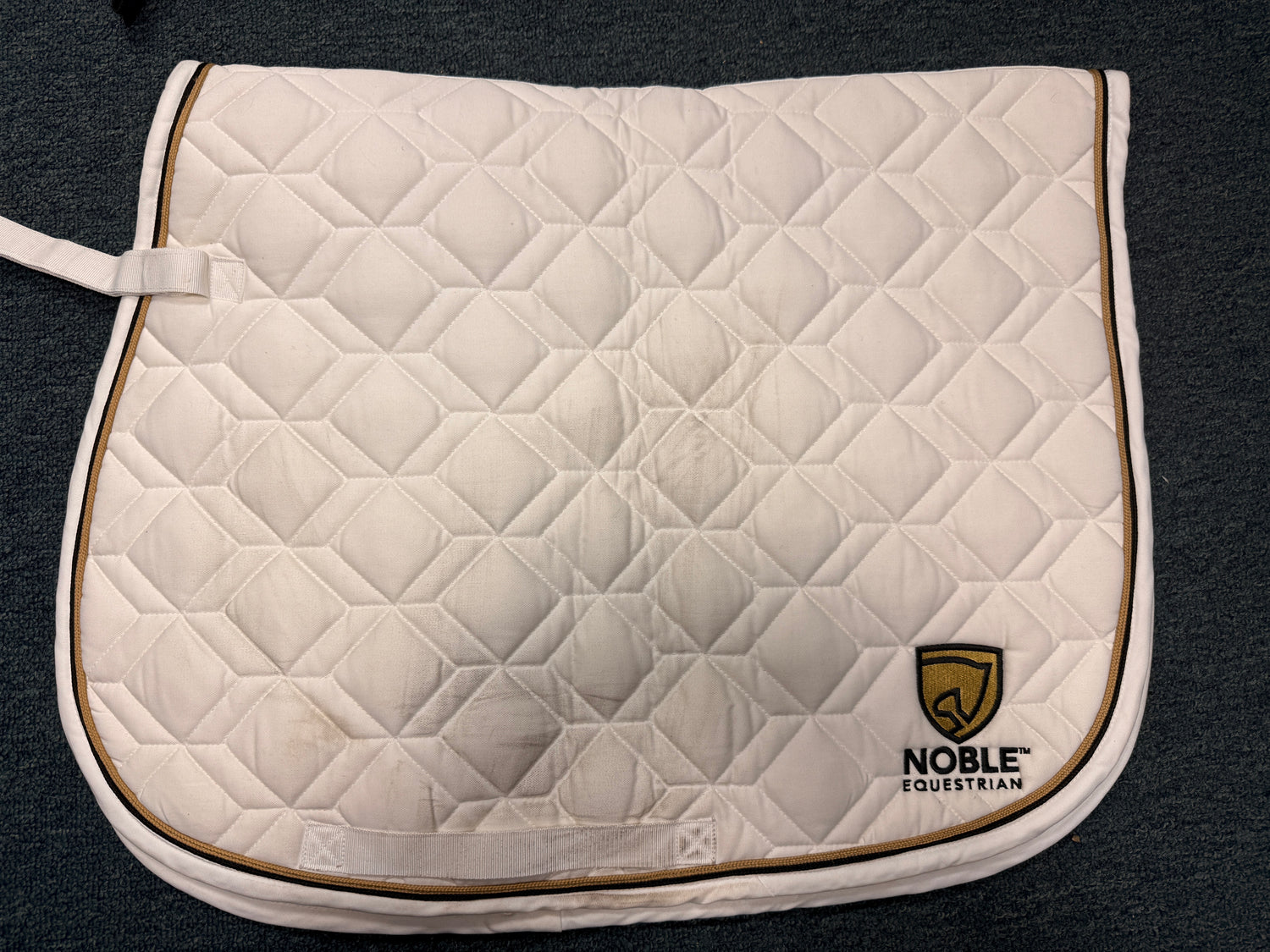 Knoble Equestrian White brown black pipping AP Saddle pad